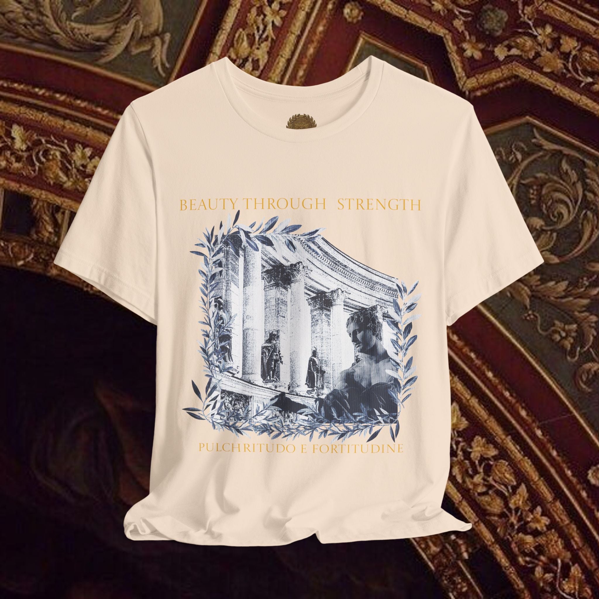 Beauty Through Strength Classically-Inspired Cotton Graphic T-Shirt