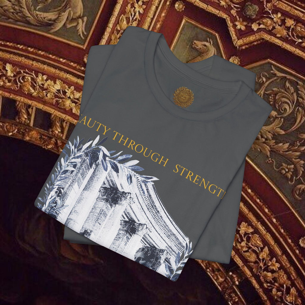 Beauty Through Strength Classically-Inspired Cotton Graphic T-Shirt