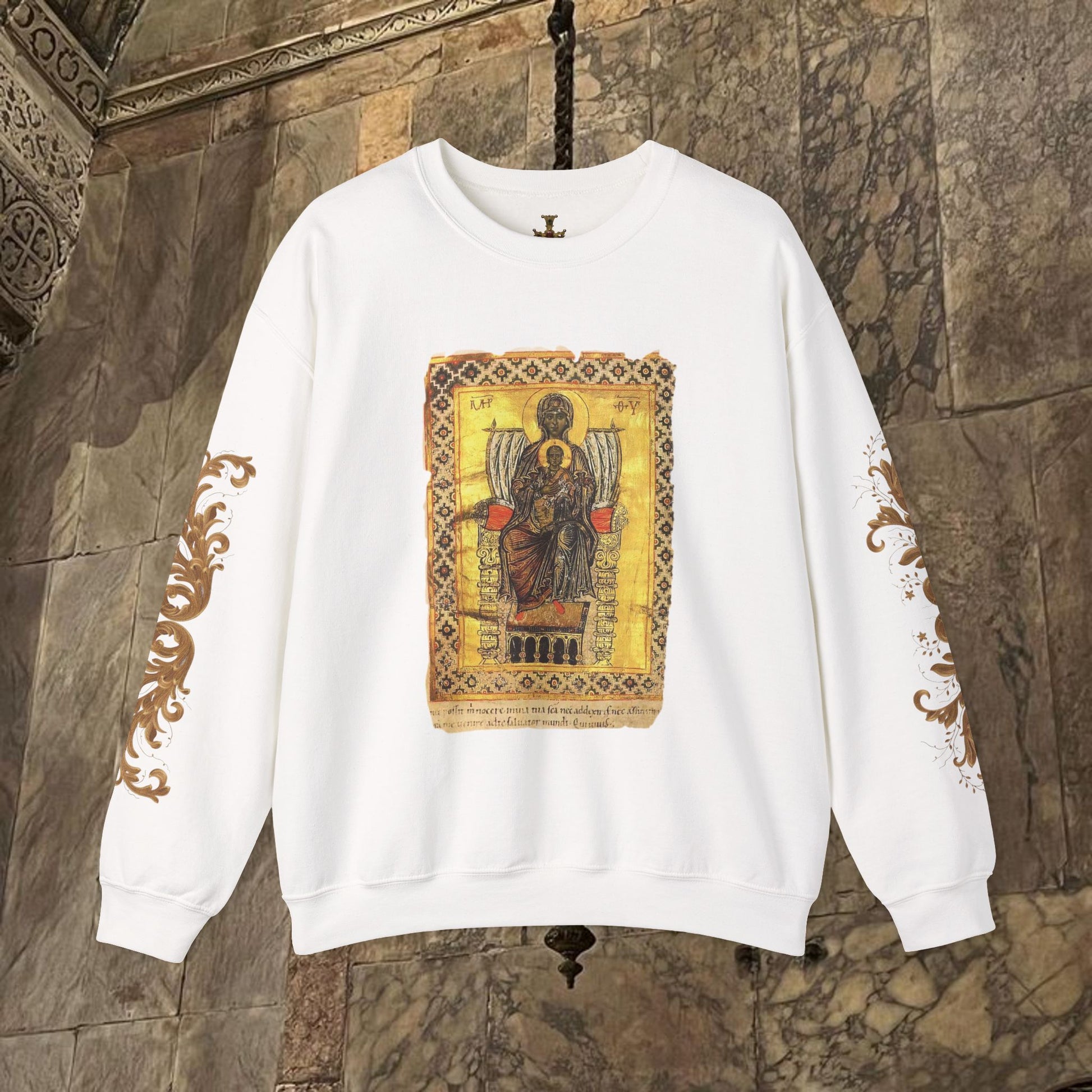 Byzantine Manuscript Art Sweatshirt Ancient design