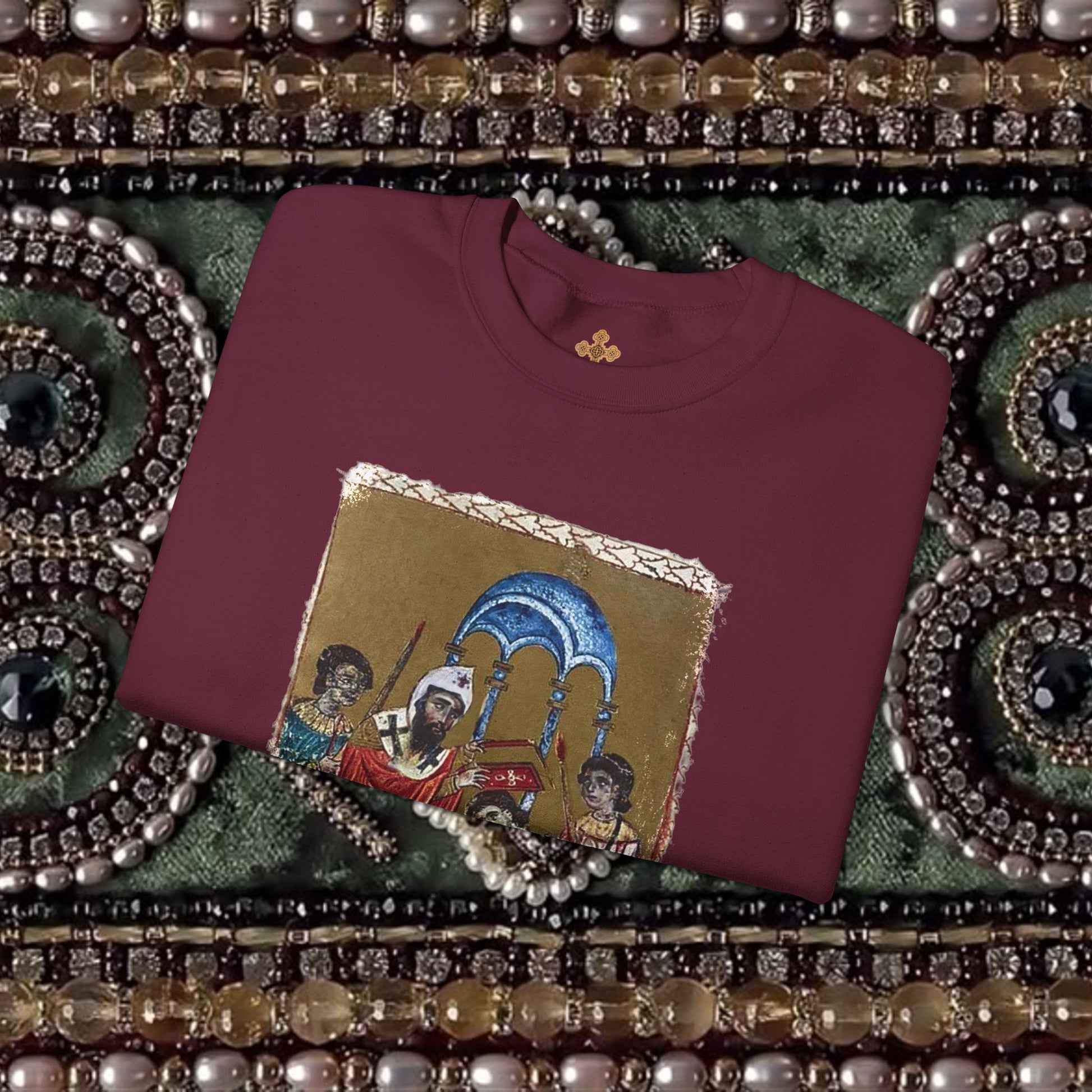 Armenian Manuscript Crewneck Graphic Sweatshirt