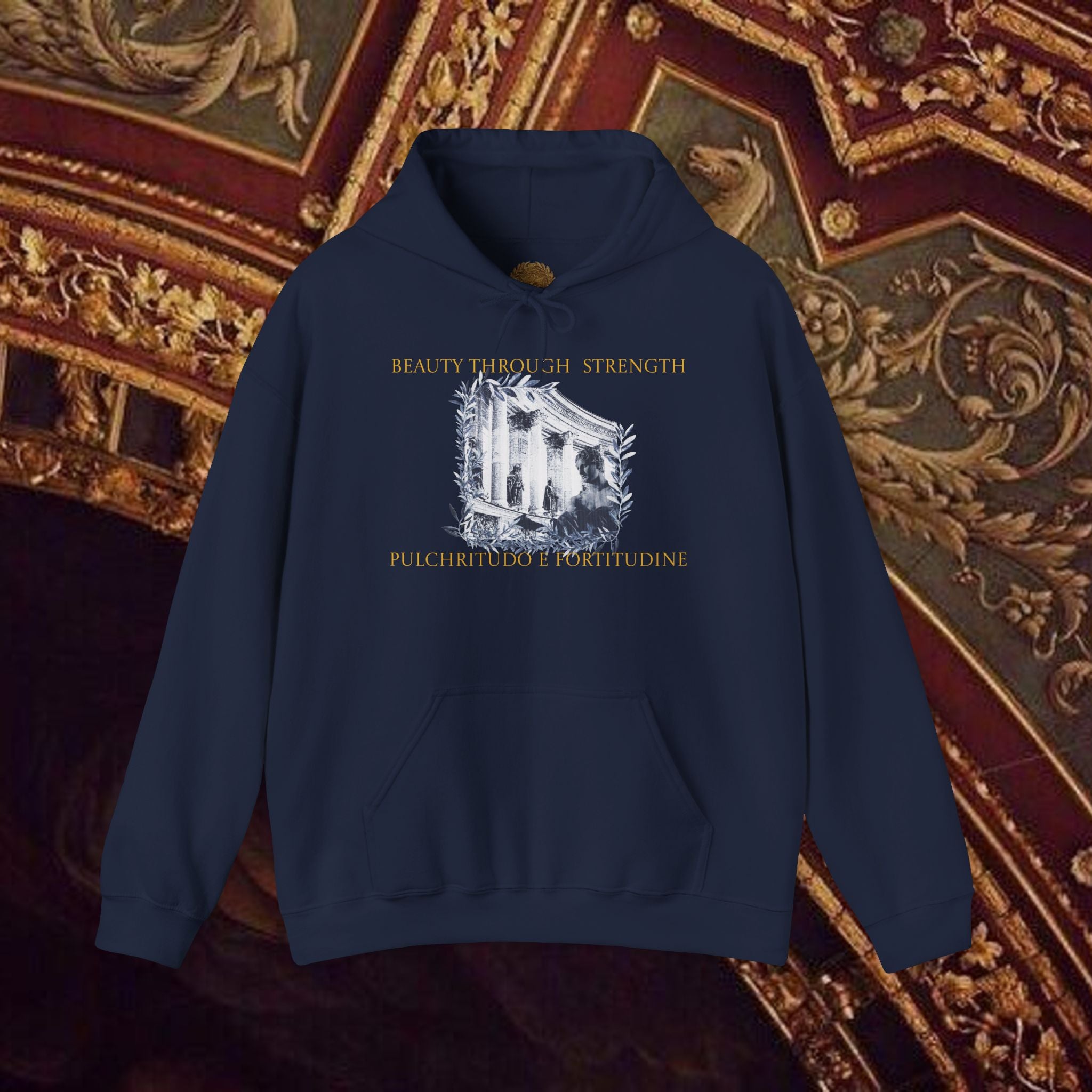 Beauty Through Strength Classically-Inspired Cotton Graphic Hoodie