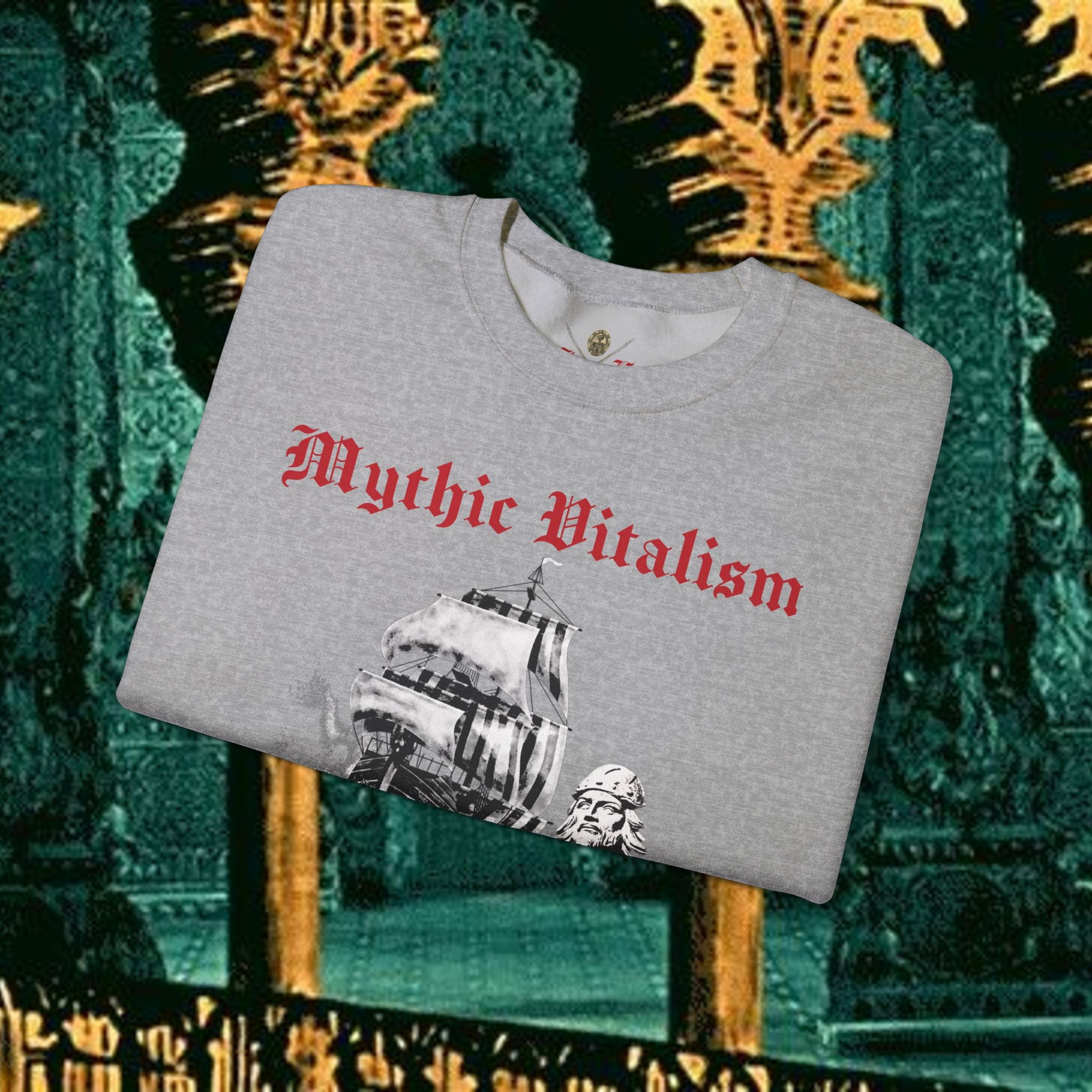 Mythic Vitalism, Sanguis Christianus Vetus  Exploration and Adventure Inspired Crewneck Sweatshirt