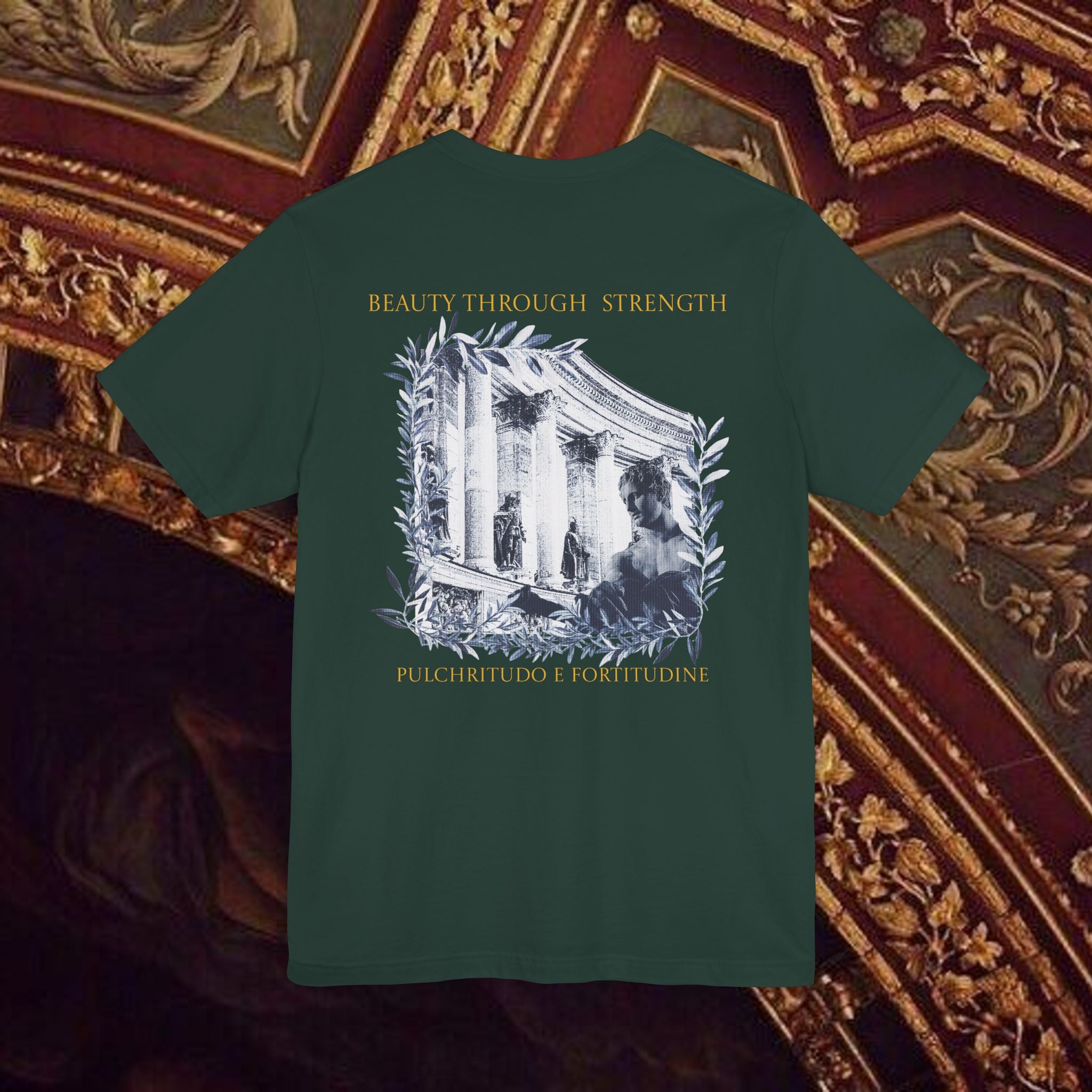 Beauty Through Strength Classically-Inspired Cotton Graphic Shirt Back Version