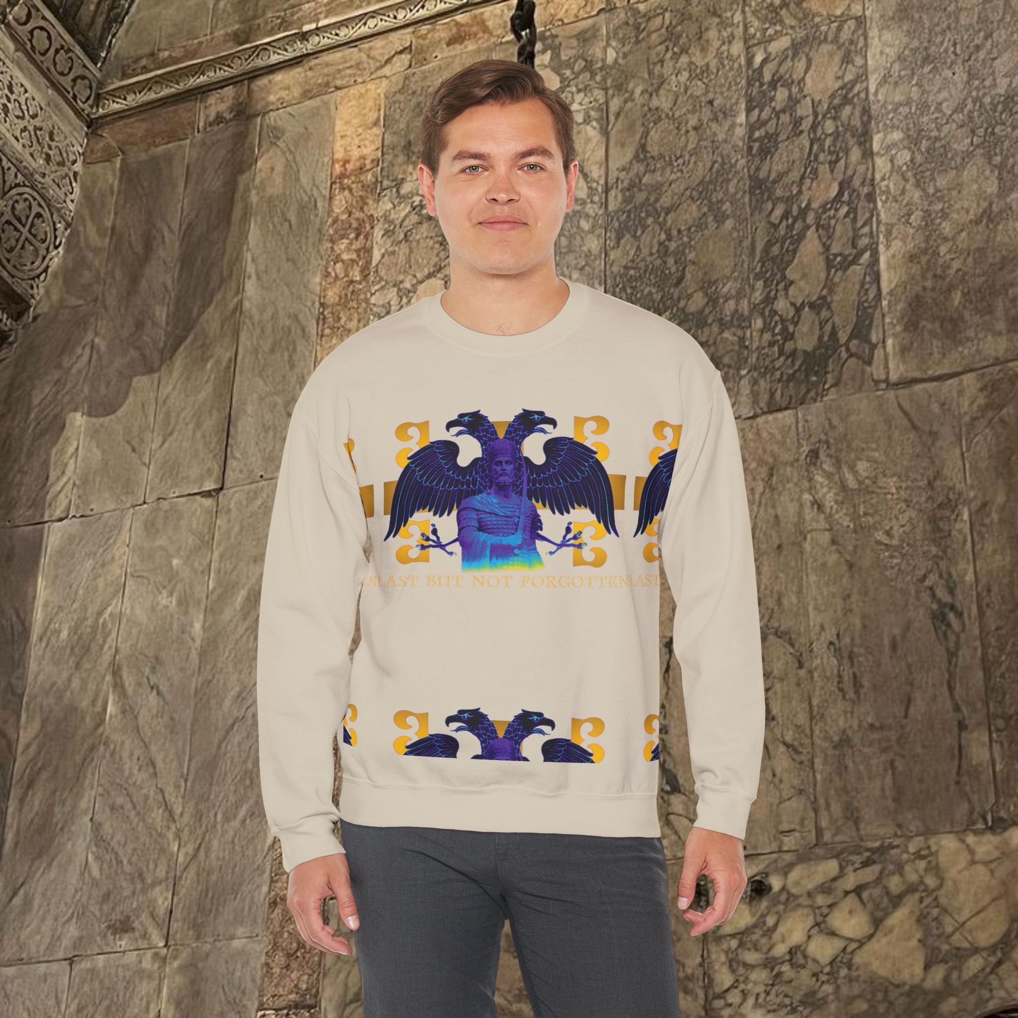The Last Great Emperor Byzantine Inspired Graphic Crewneck Sweatshirt Front Version