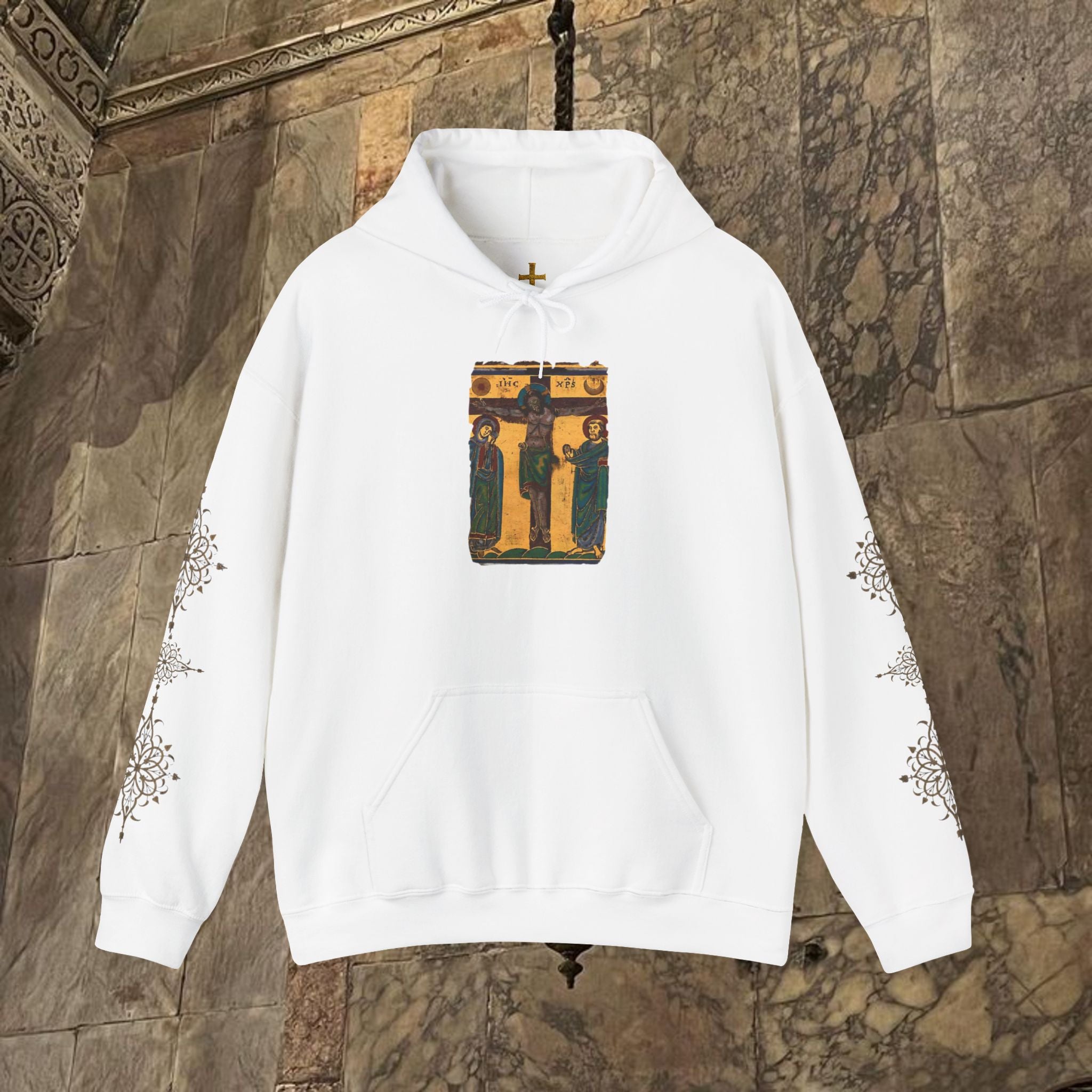 Byzantine Icon Art Hoodie - Classical Religious Design