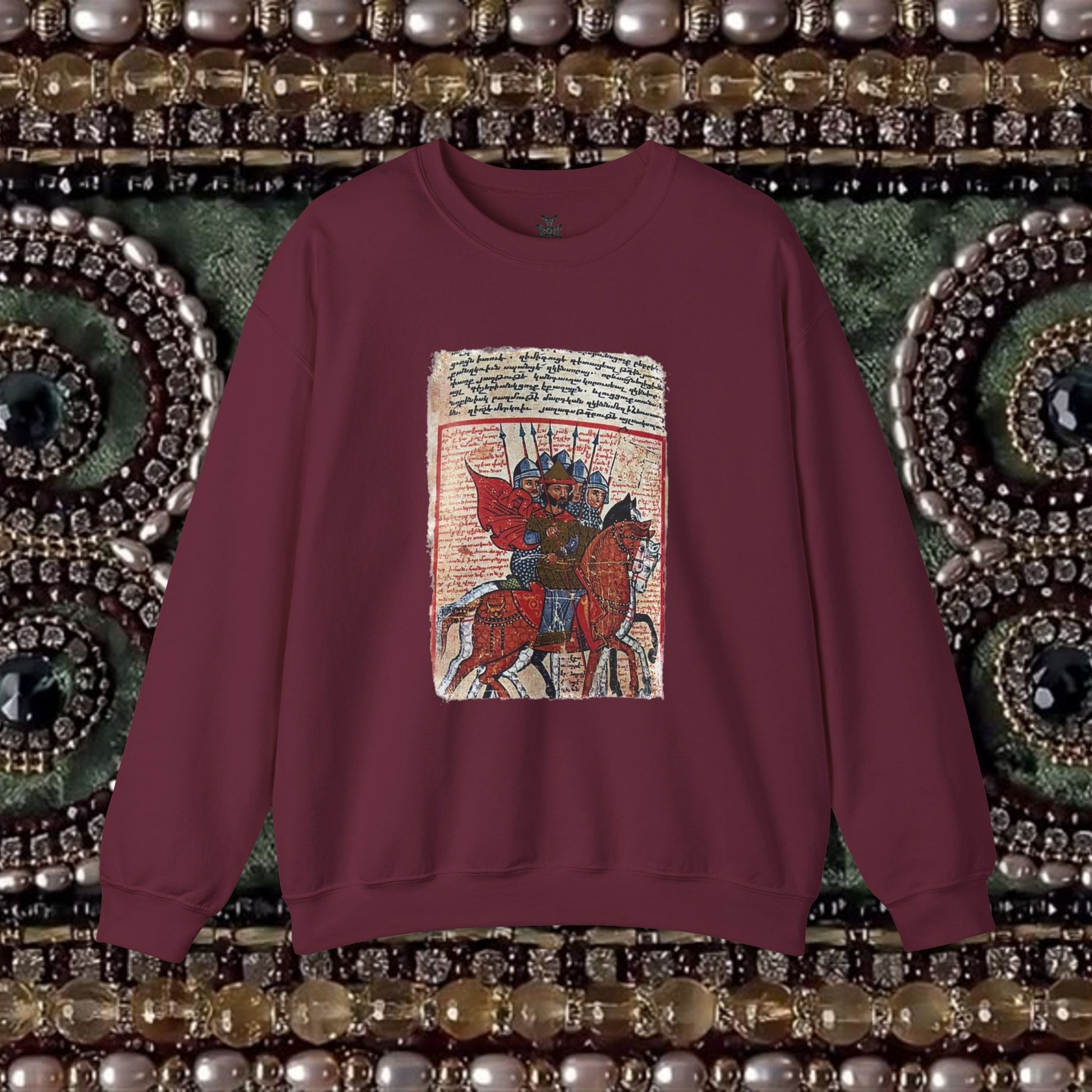 Medieval Warriors Armenian Manuscript Unisex Crewneck Sweatshirt