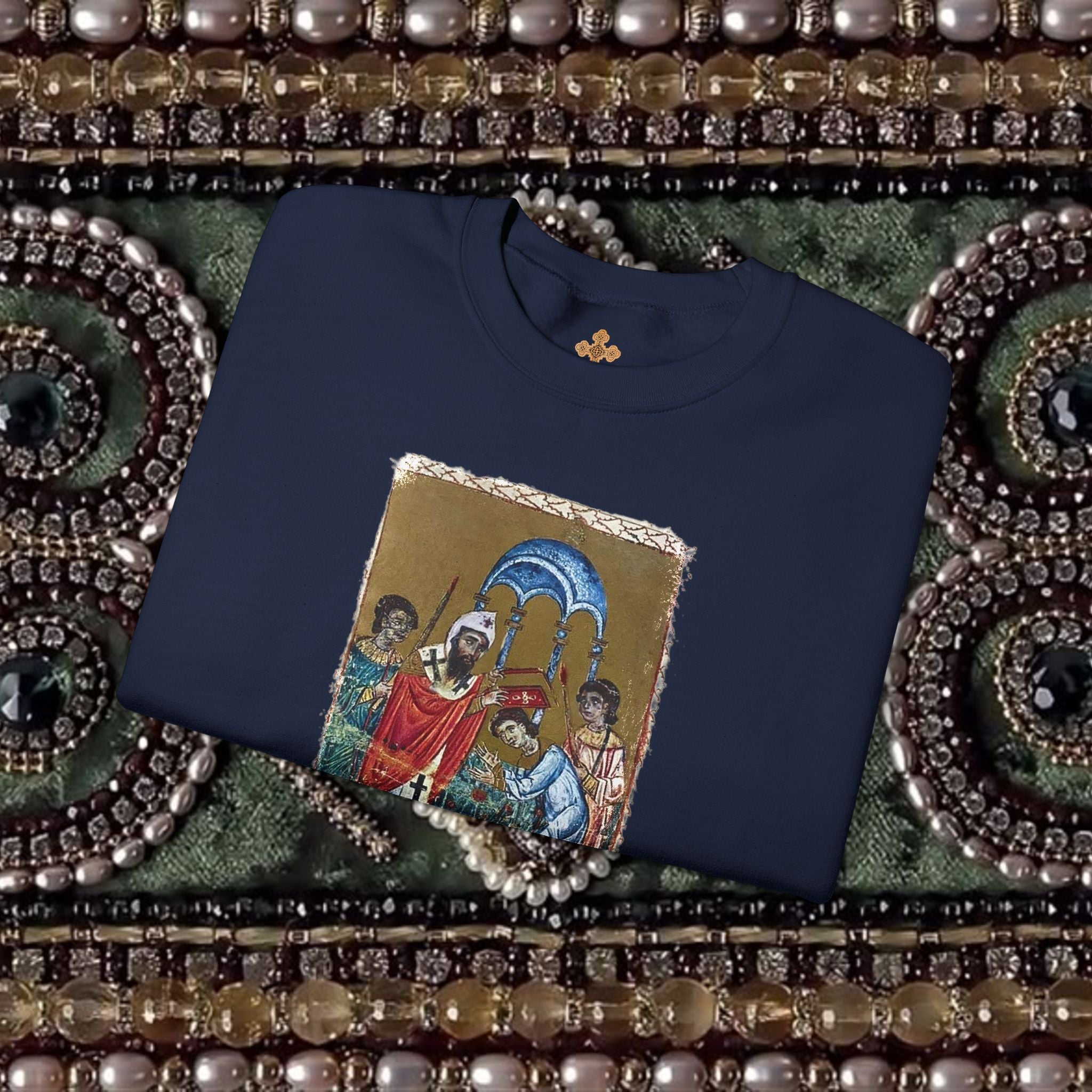 Armenian Manuscript Crewneck Graphic Sweatshirt