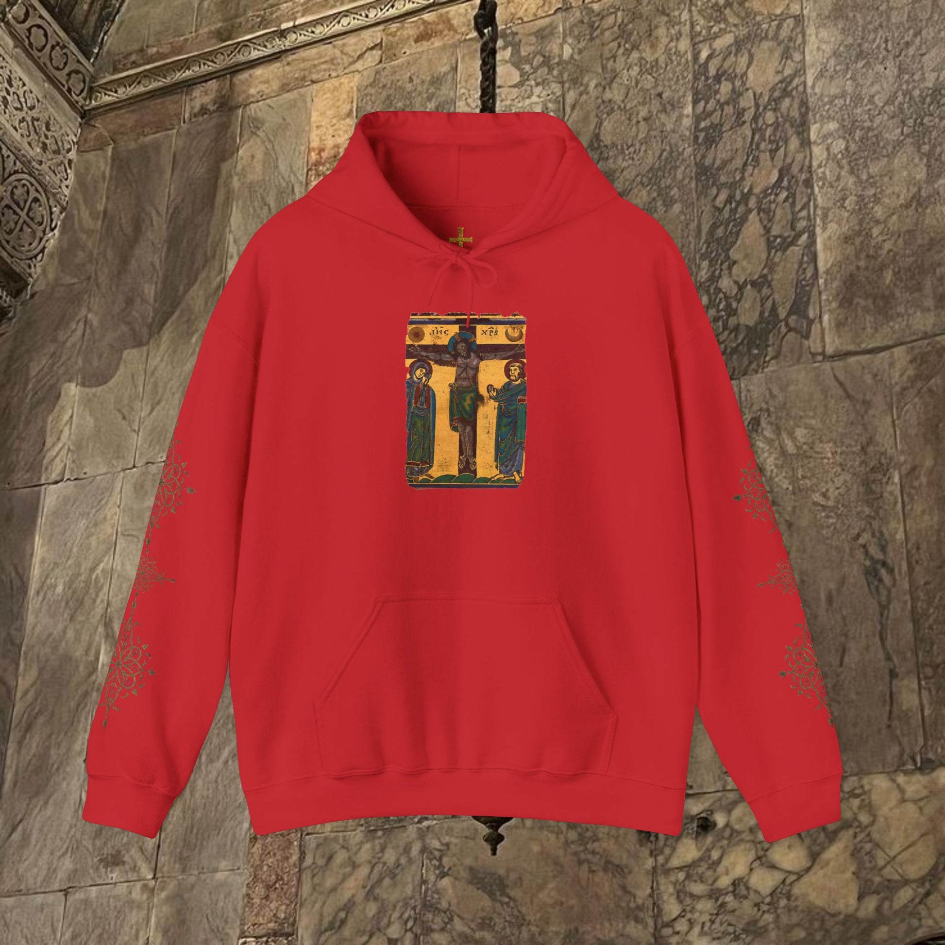 Byzantine Icon Art Hoodie - Classical Religious Design