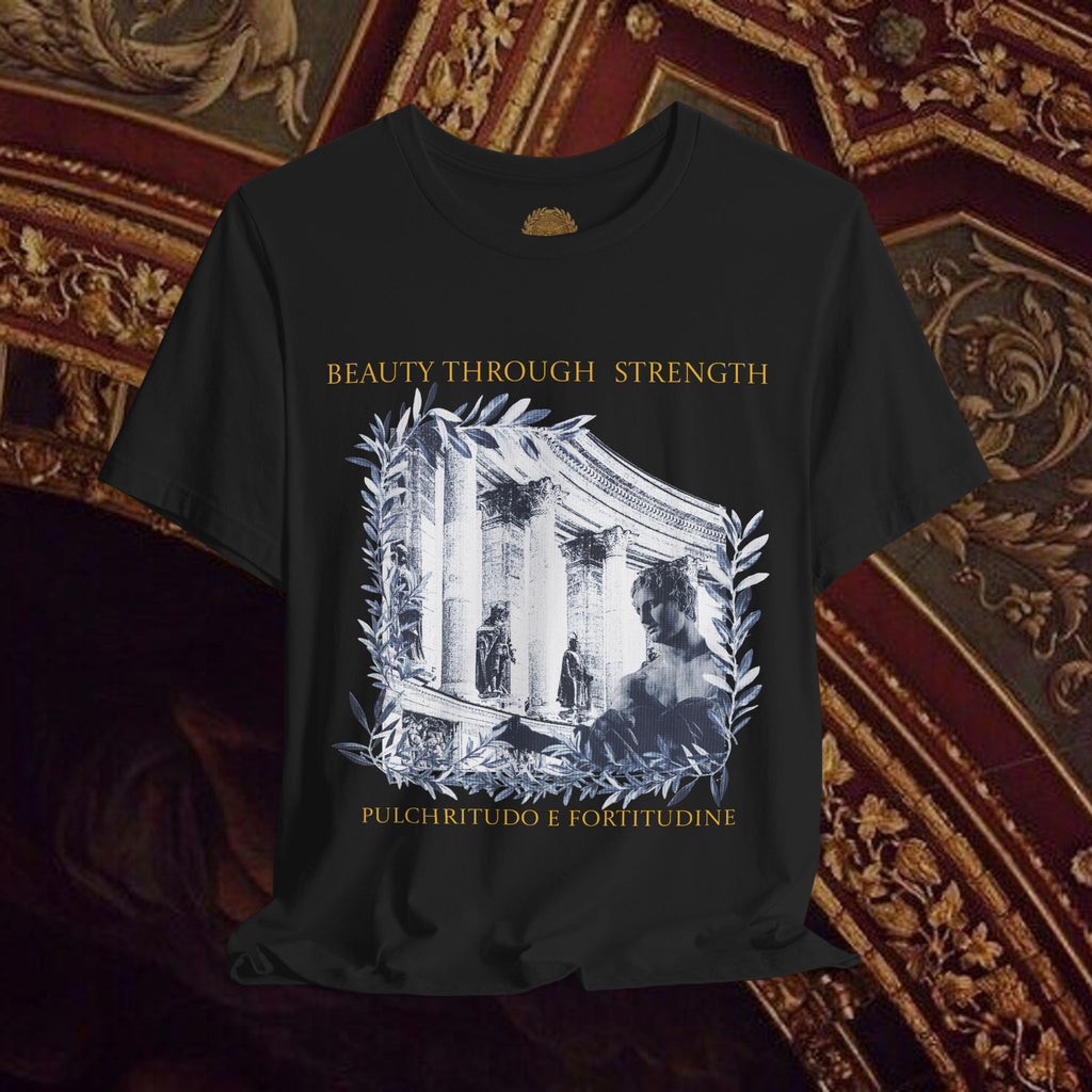 Beauty Through Strength Classically-Inspired Cotton Graphic T-Shirt
