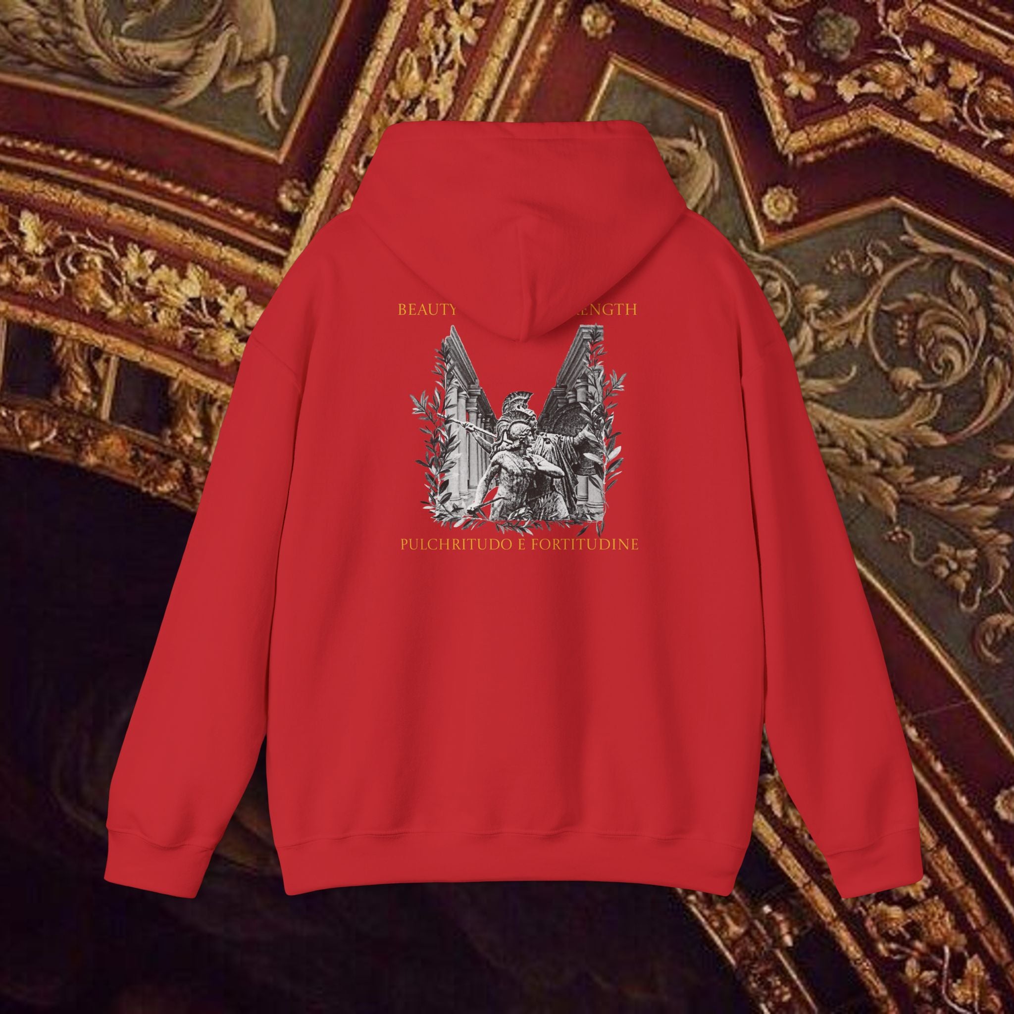 The Goddess's Protection Classically-Inspired Cotton Graphic Hoodie Back Version