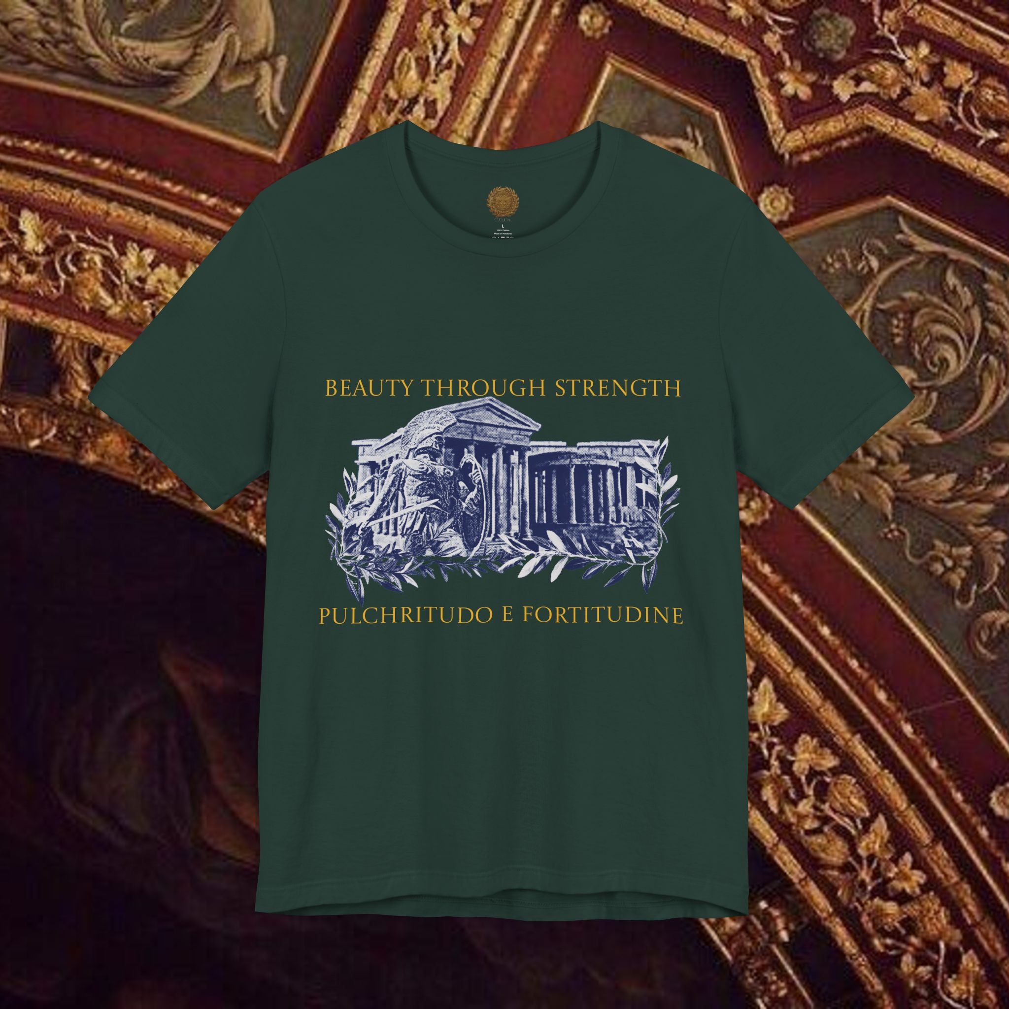 Guardian of the Temple Classically- Inspired Cotton Graphic T Shirt