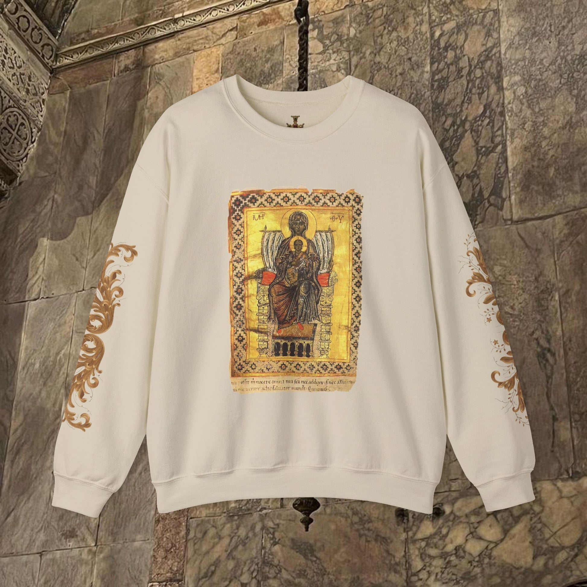 Byzantine Manuscript Art Sweatshirt Ancient design