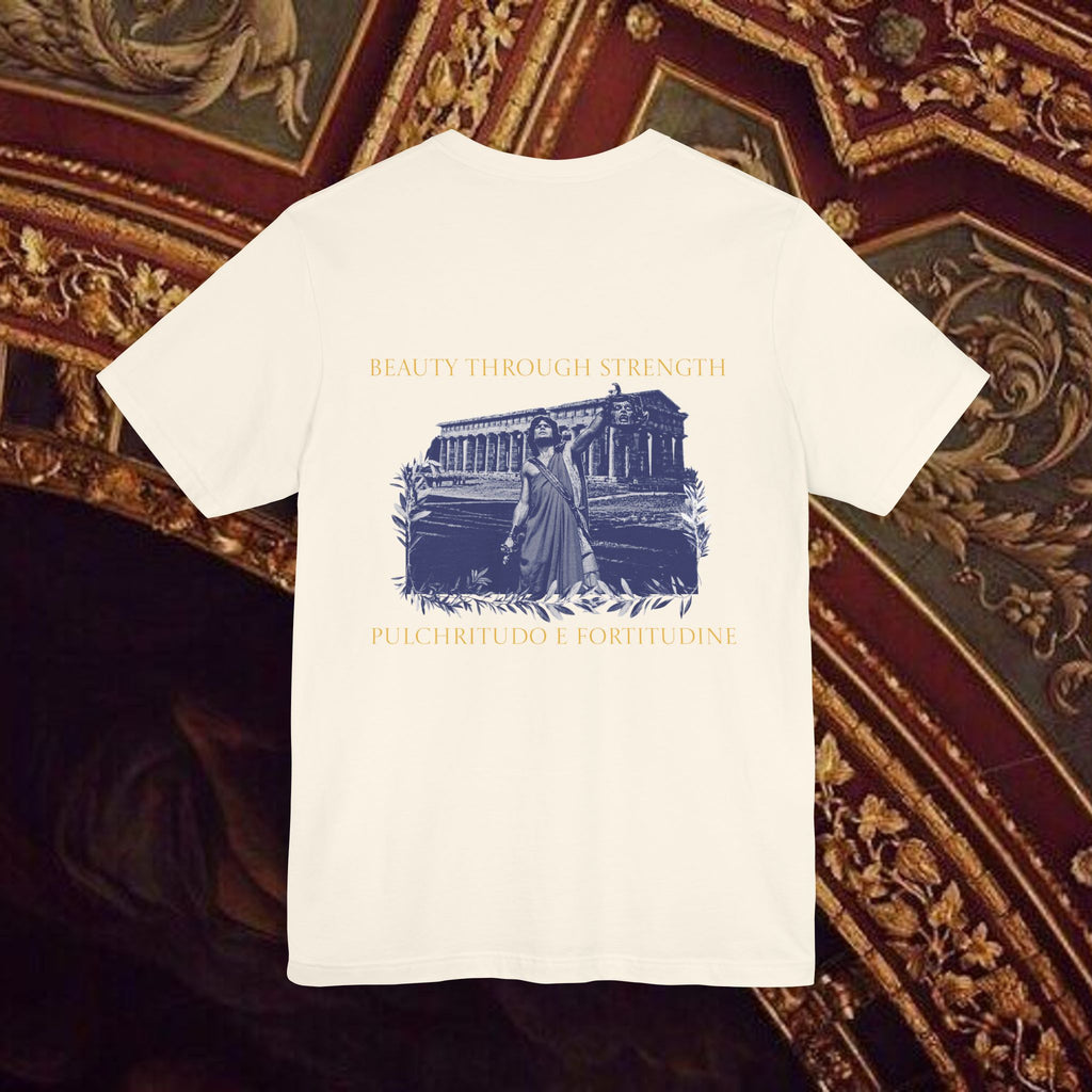 Title: The Hero's Victory Classically-Themed Cotton Graphic T Shirt Back Version