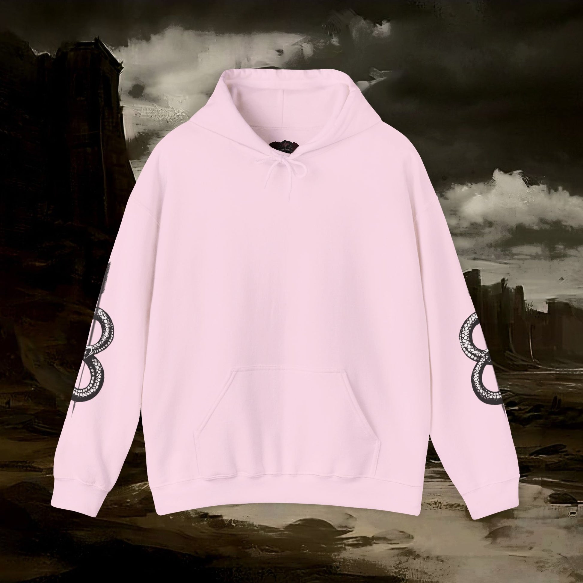 The Barbarian's Fate Medieval Dark Fantasy Inspired Graphic Hoodie back version