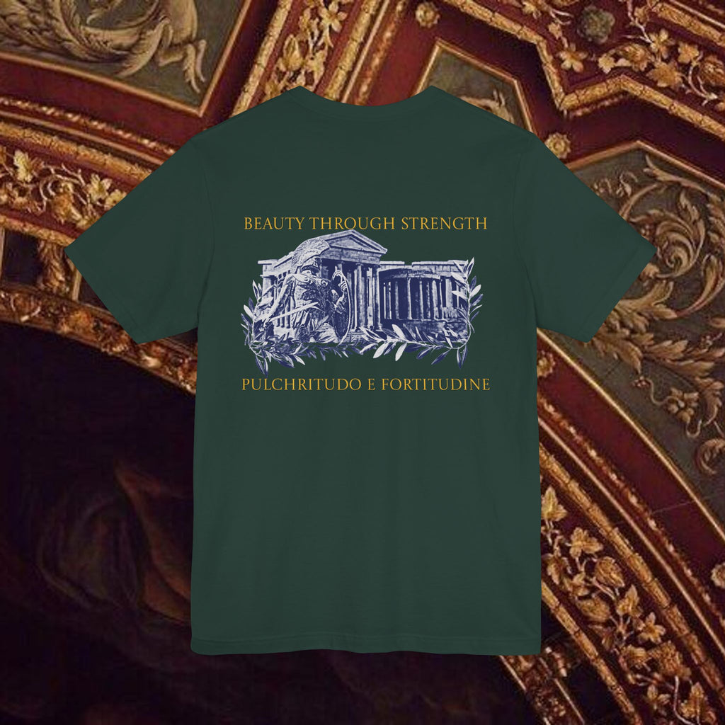 Guardian of the Temple Classically- Inspired Cotton Graphic T Shirt Back Version