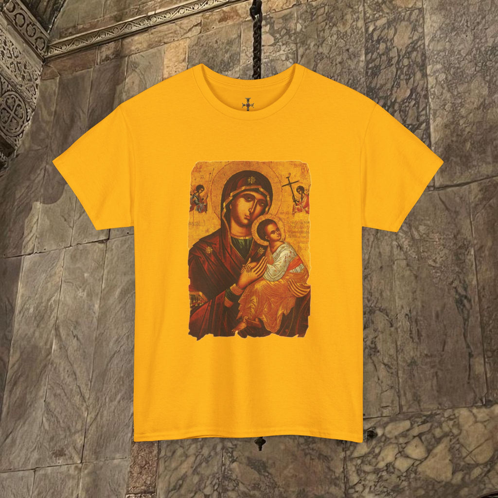 Byzantine Icon Art T-Shirt - Sacred Mother Child