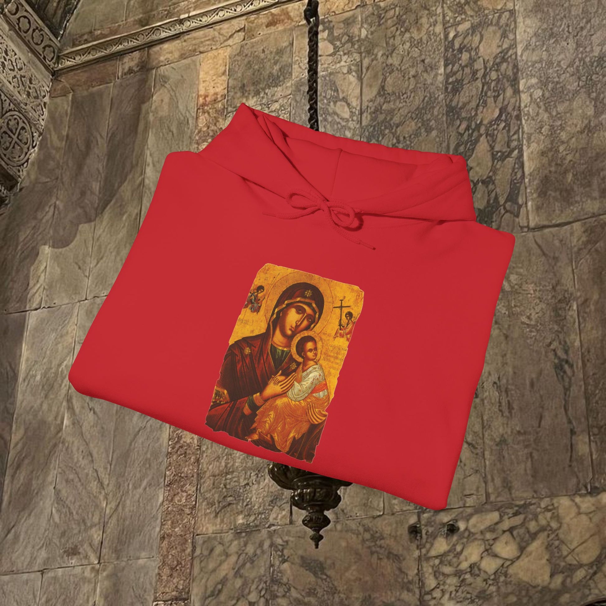 Byzantine Art Hoodie - Mother and Child Design
