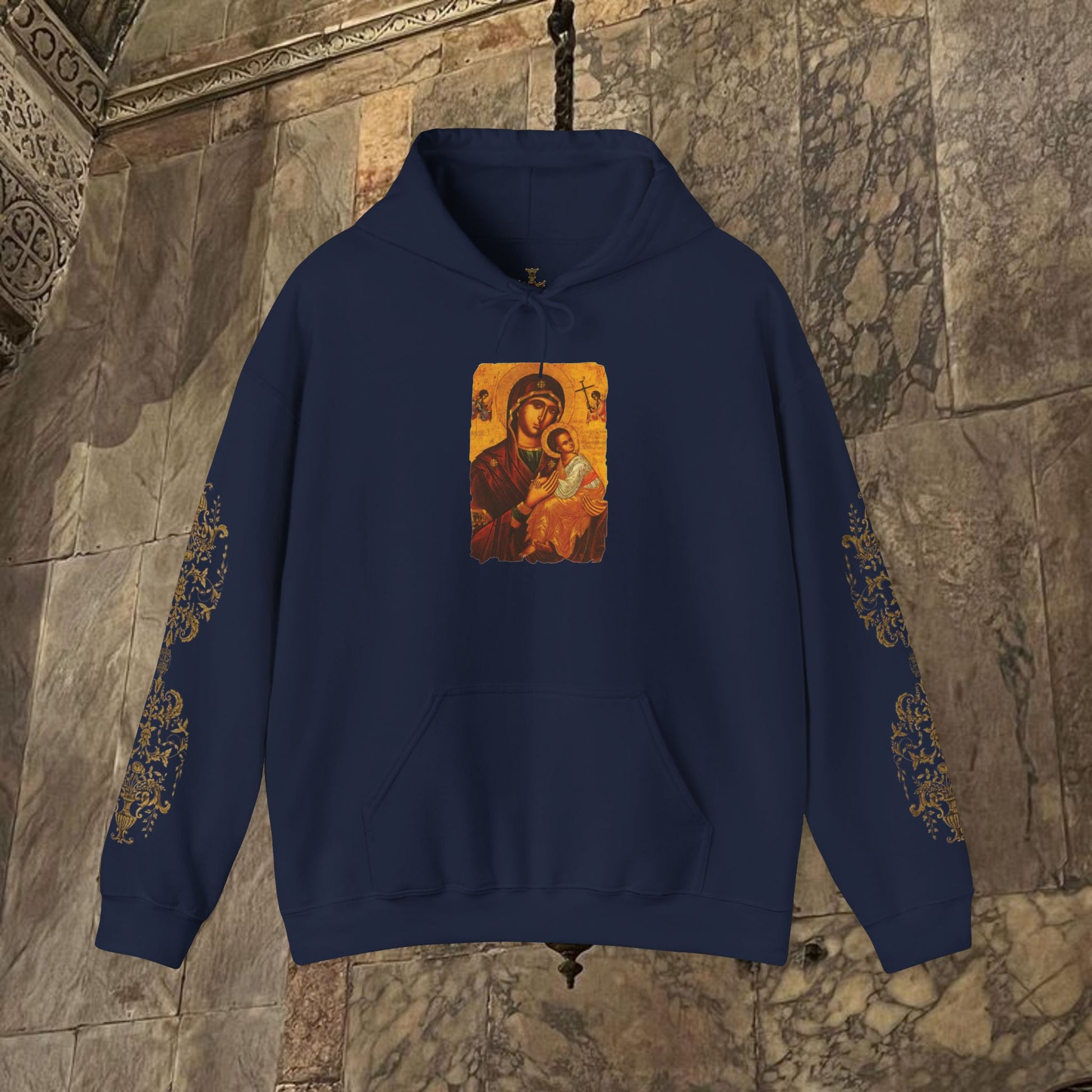 Byzantine Art Hoodie - Mother and Child Design