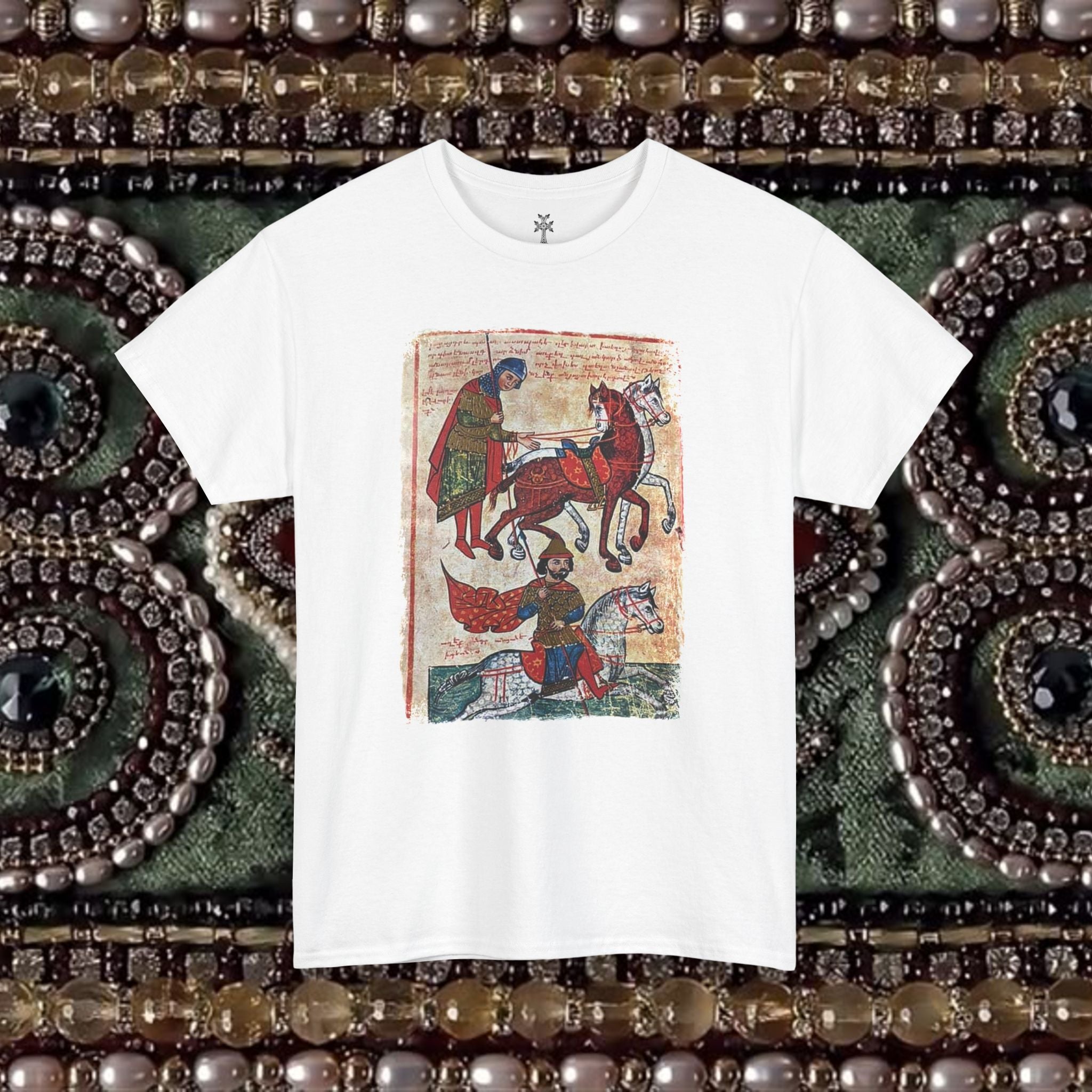 Ancient Armenian Manuscript Art T-Shirt - Sacred Heritage Design