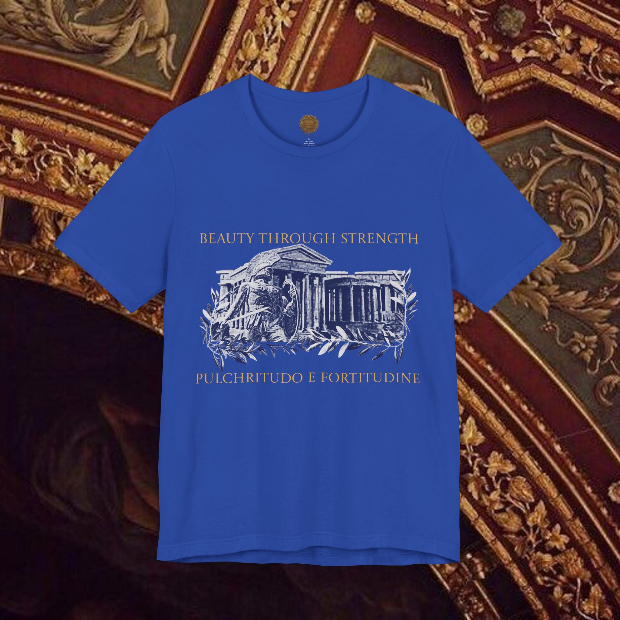 Guardian of the Temple Classically- Inspired Cotton Graphic T Shirt
