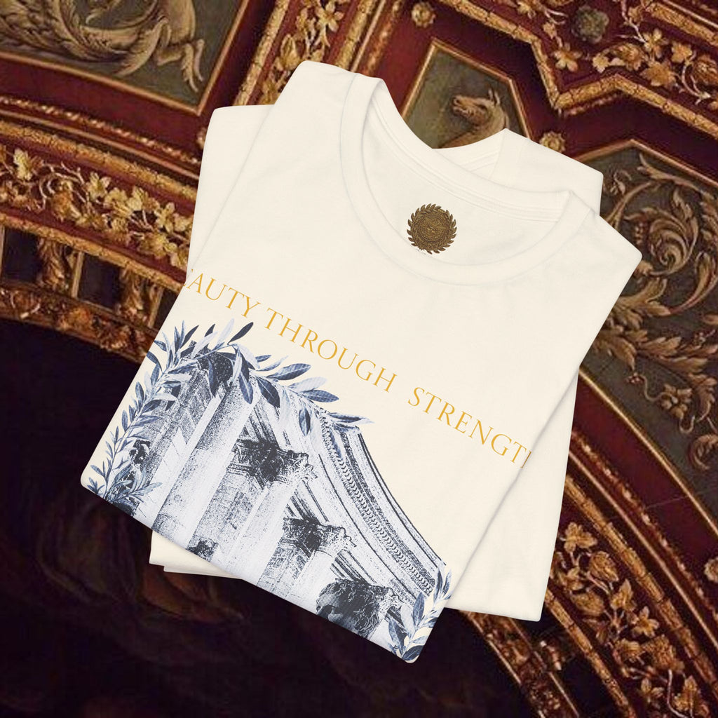 Beauty Through Strength Classically-Inspired Cotton Graphic T-Shirt