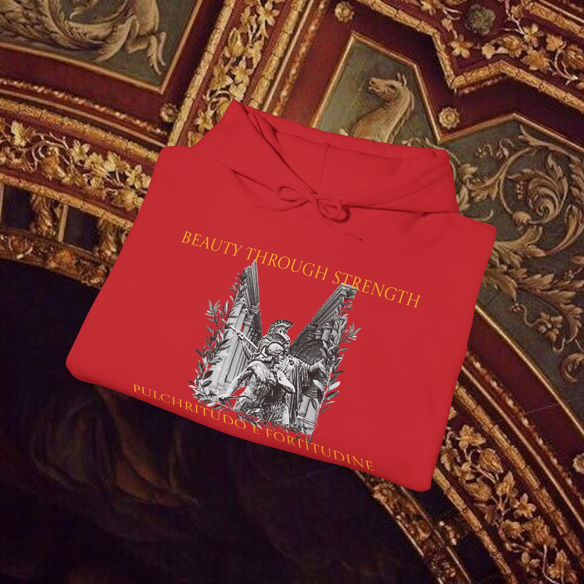 The Goddess's Protection Classically-Inspired Cotton Graphic Hoodie