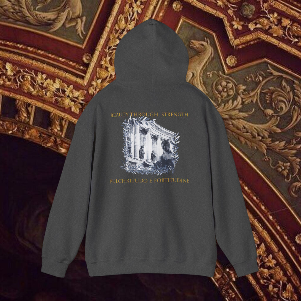 Beauty Through Strength Classically-Inspired Cotton Graphic Hoodie Back Version