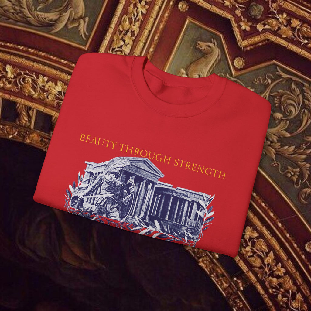 Guardian of the Temple Classically- Inspired Cotton Graphic Sweatshirt