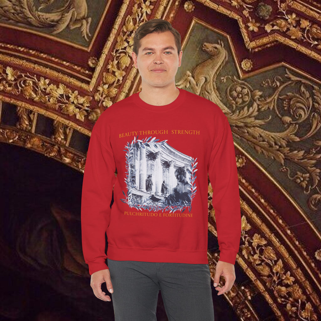 Beauty Through Strength Classically-Inspired Cotton Graphic Sweatshirt