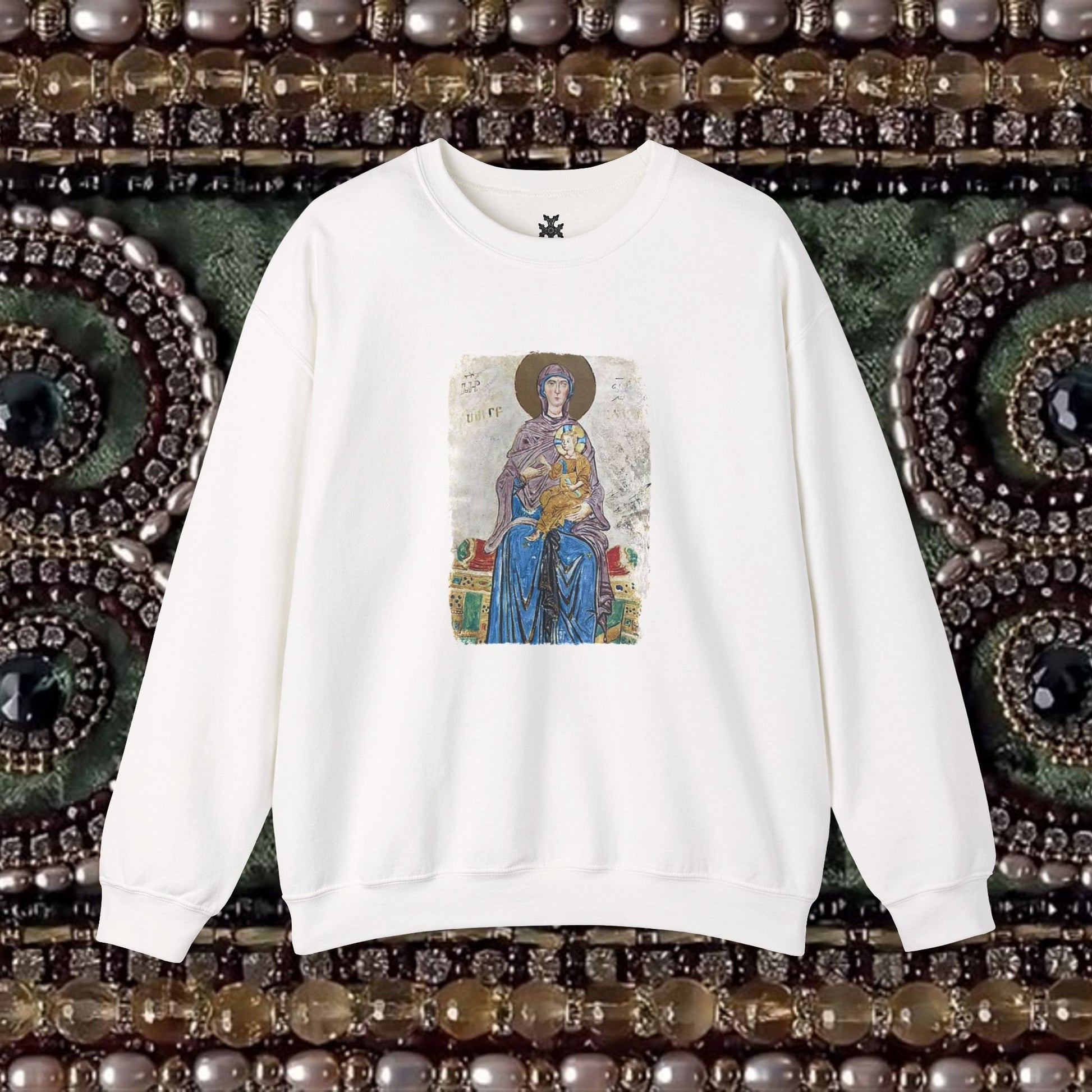 Virgin and Christ Armenian Manuscript Unisex Crewneck Sweatshirt