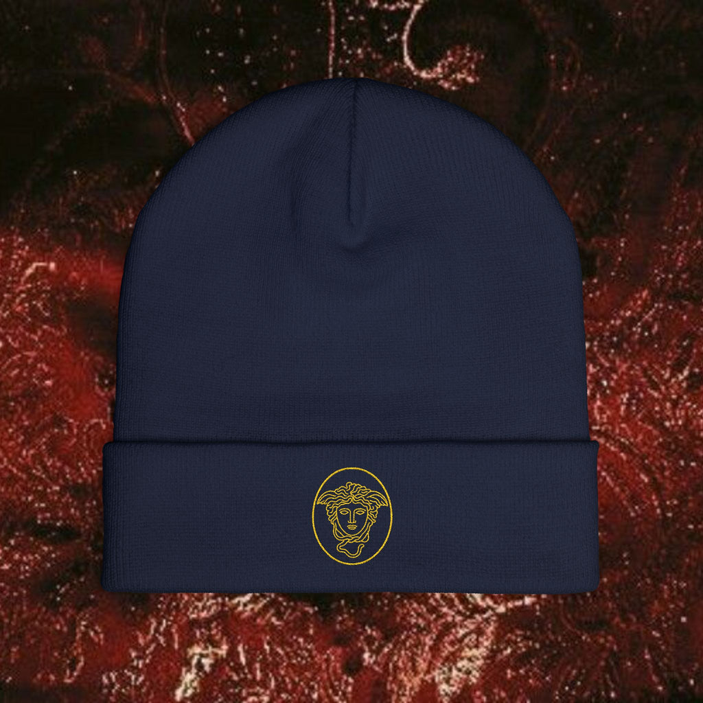 Medusa Wrath Embroidered Knit Beanie