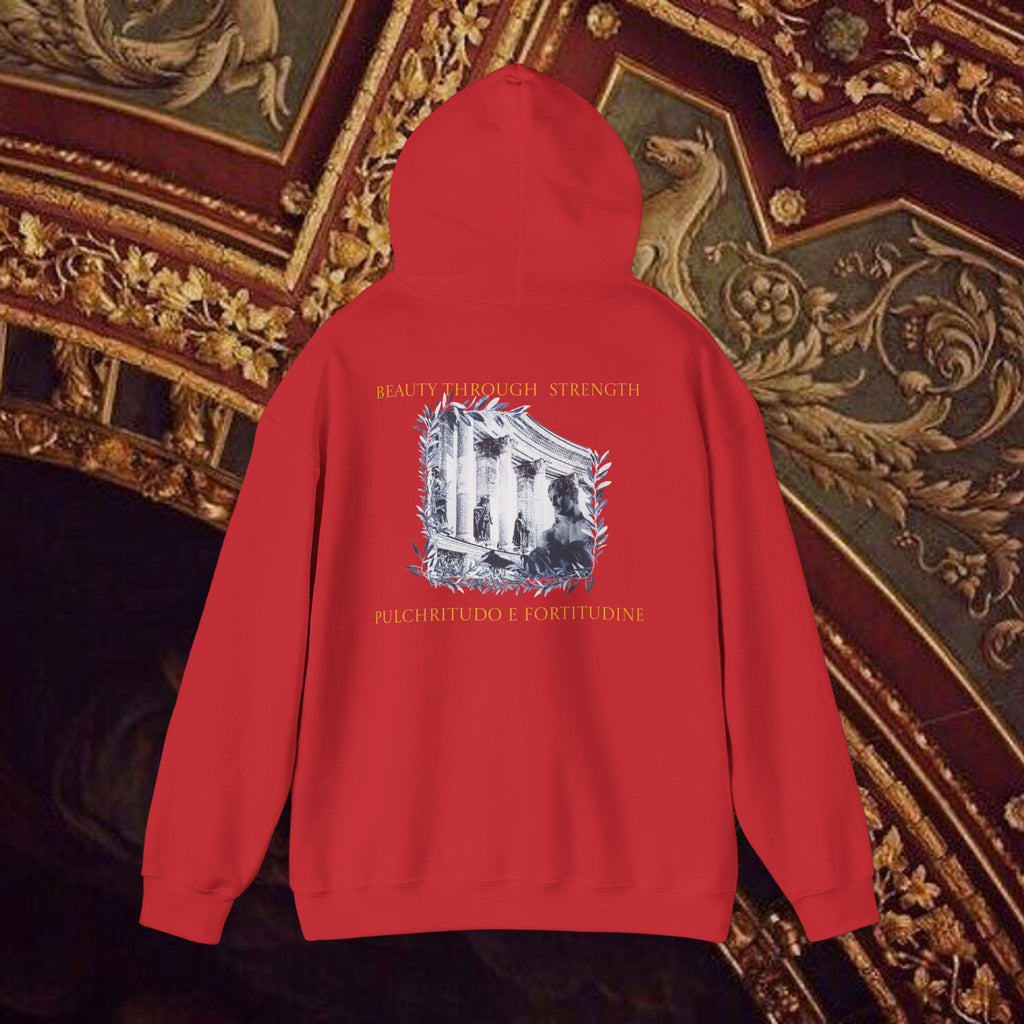 Beauty Through Strength Classically-Inspired Cotton Graphic Hoodie Back Version