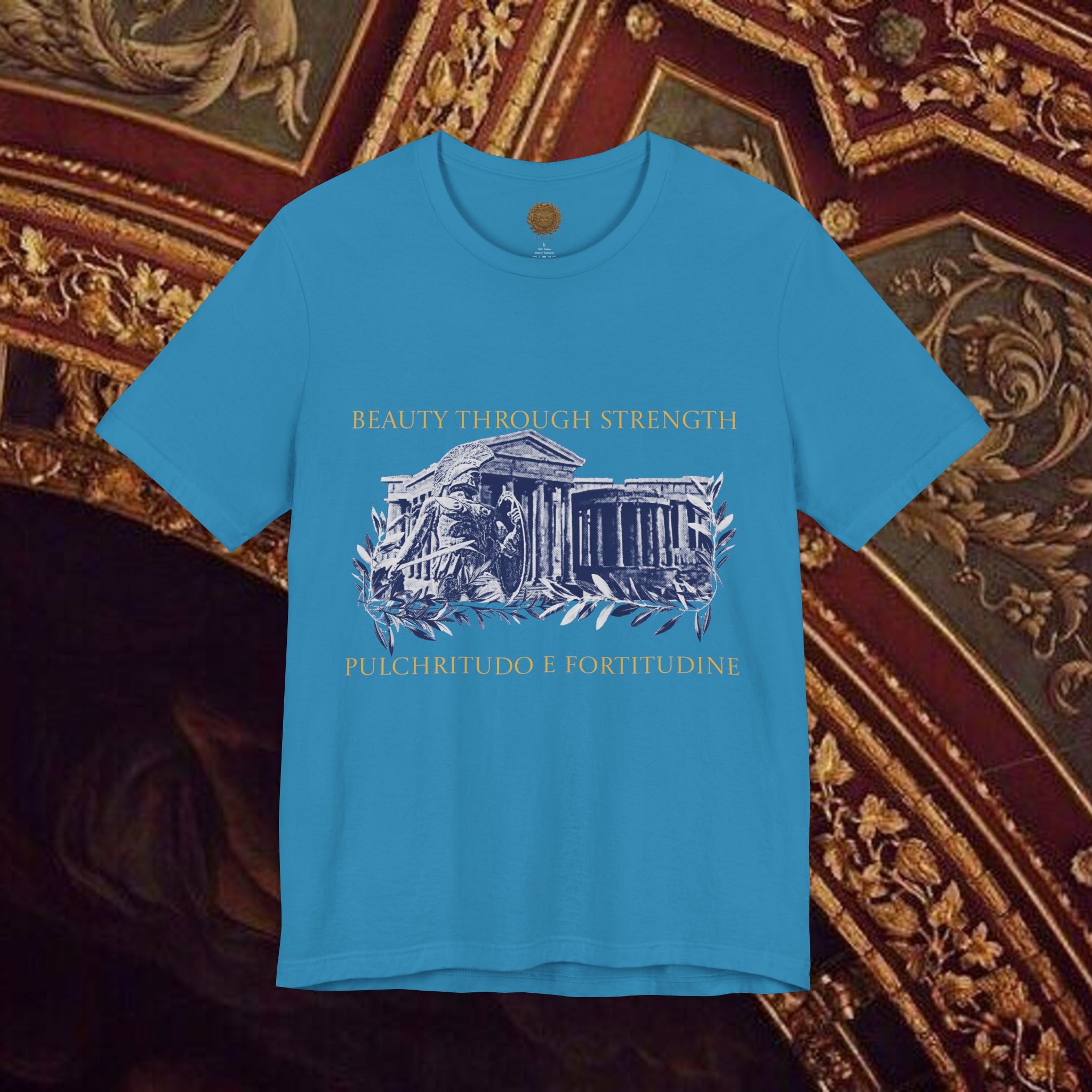 Guardian of the Temple Classically- Inspired Cotton Graphic T Shirt