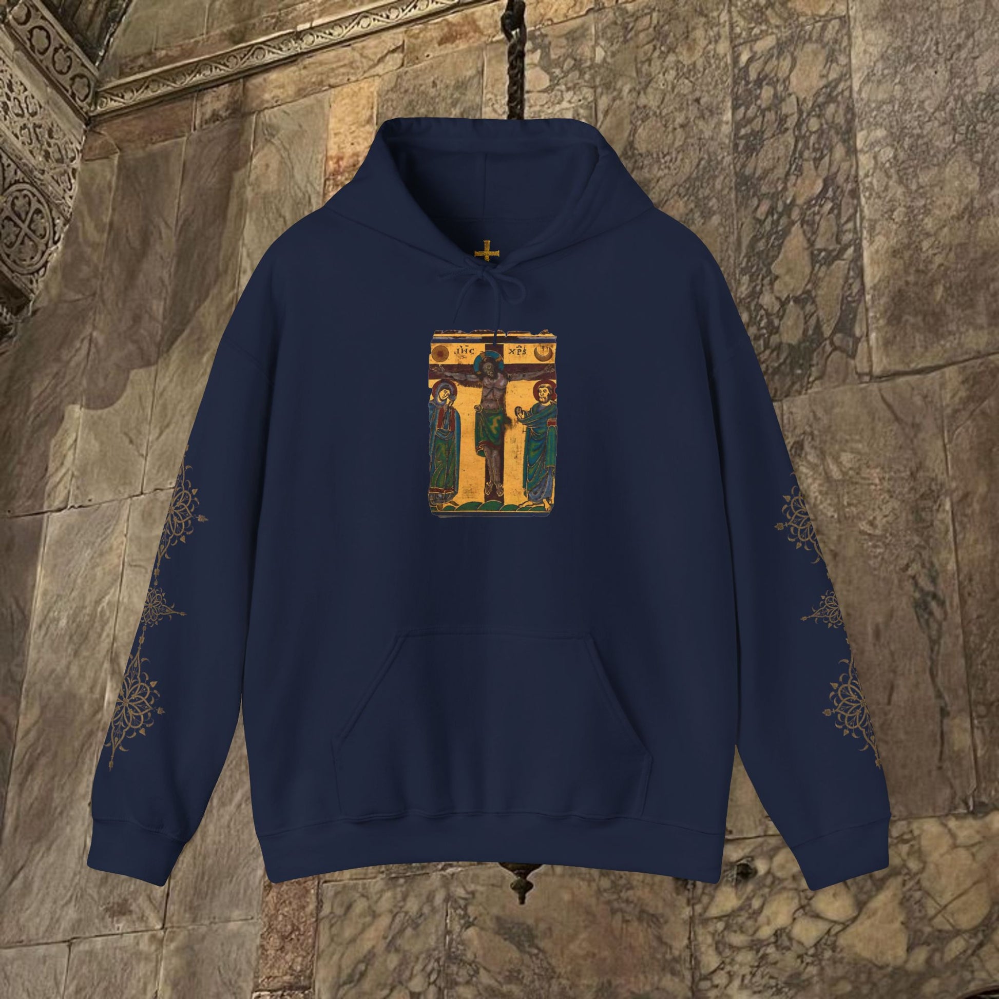 Byzantine Icon Art Hoodie - Classical Religious Design
