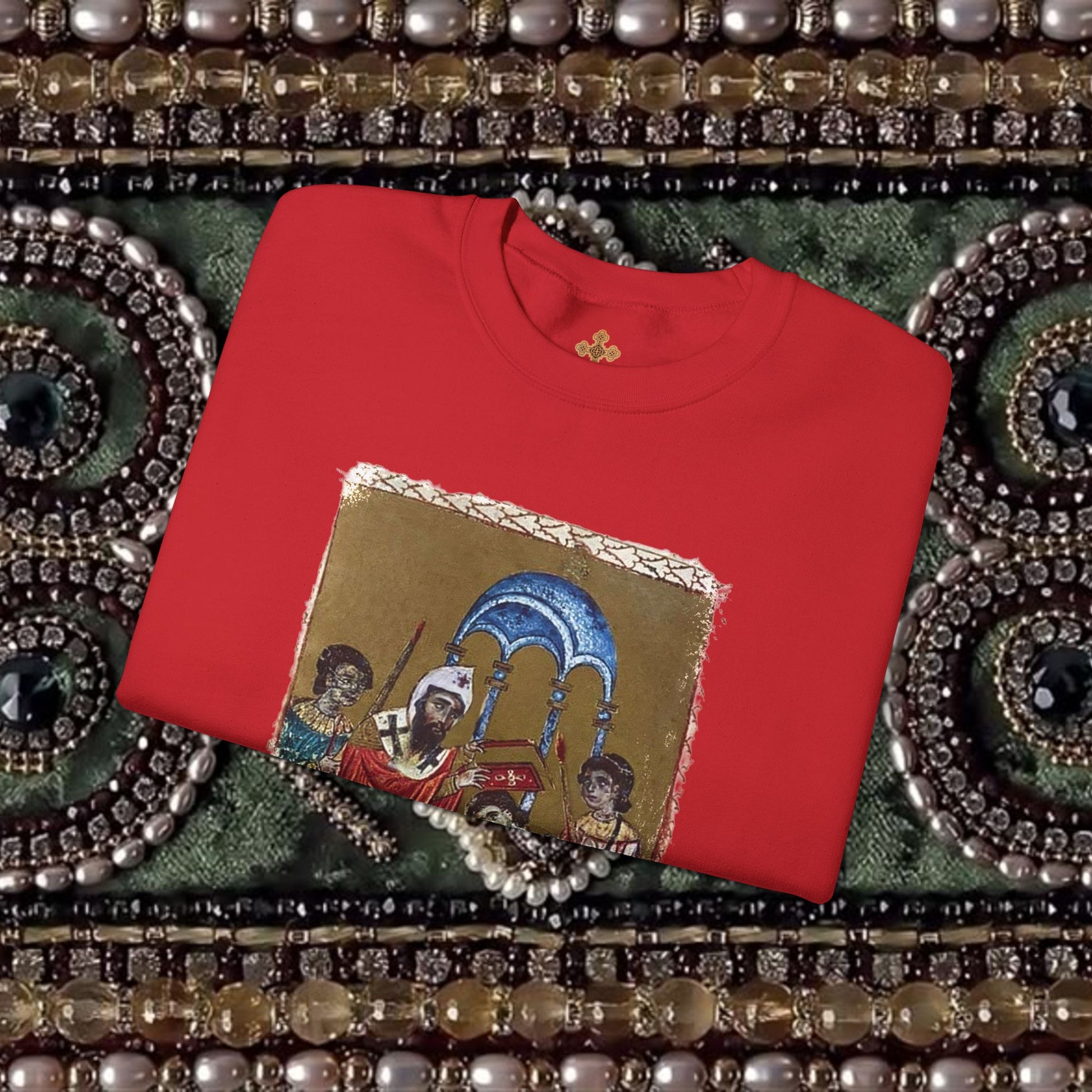 Armenian Manuscript Crewneck Graphic Sweatshirt