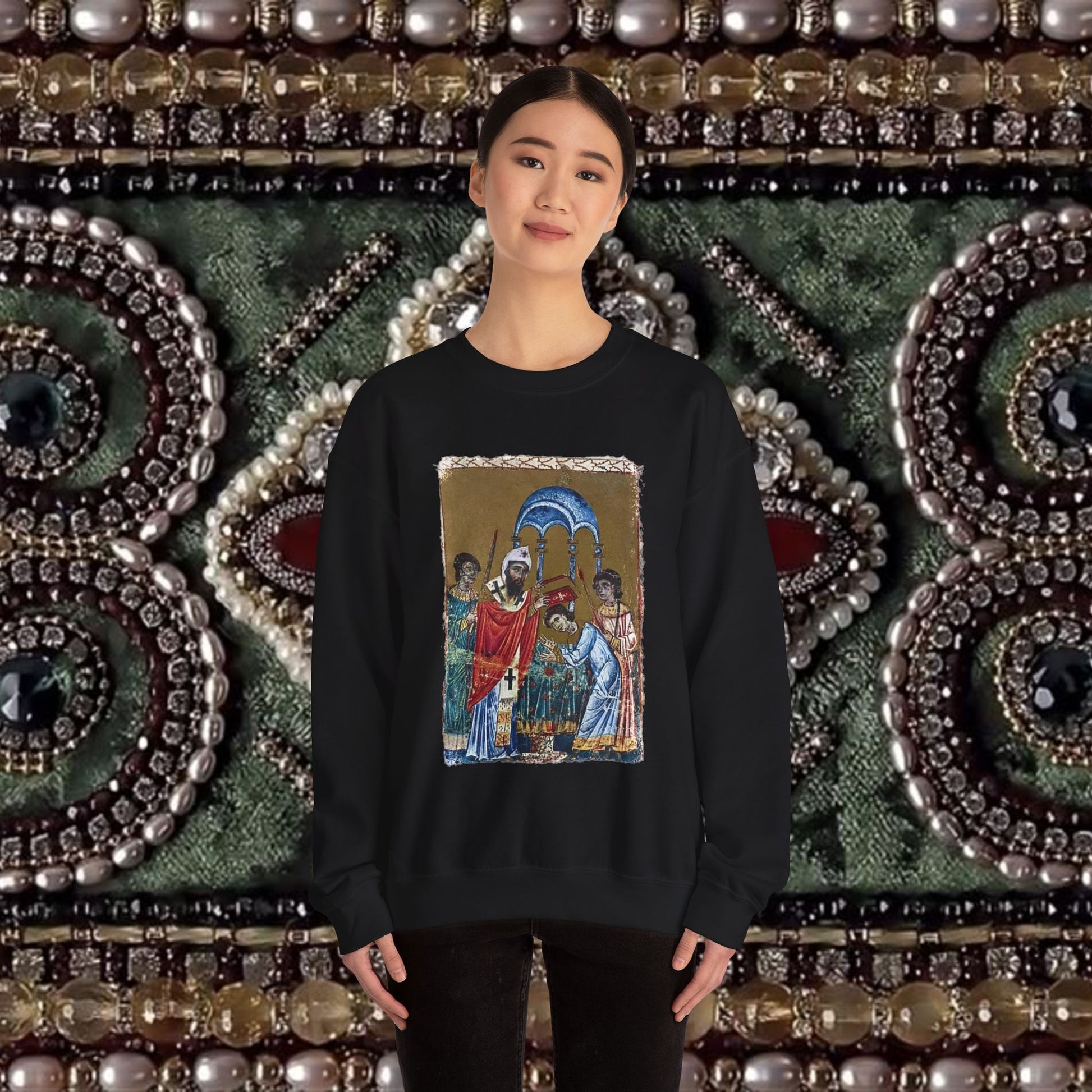 Armenian Manuscript Crewneck Graphic Sweatshirt
