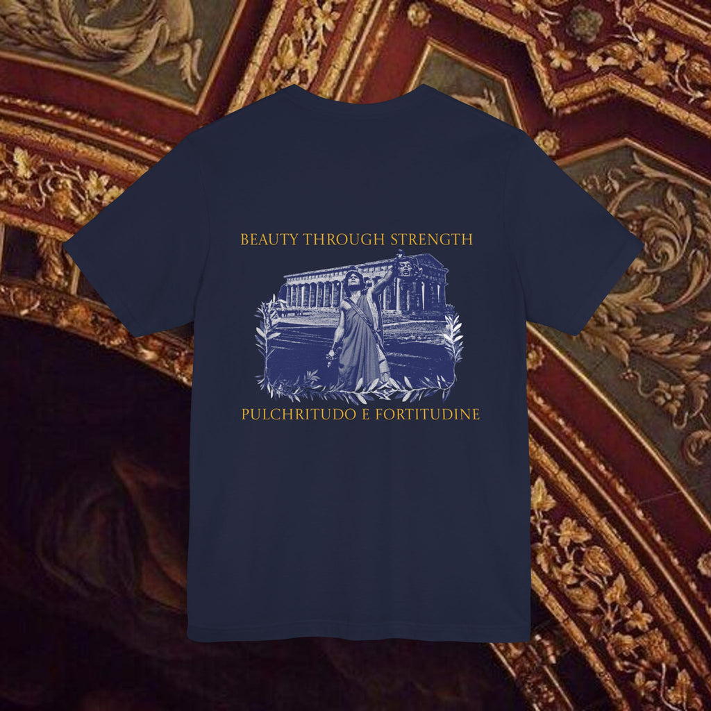Title: The Hero's Victory Classically-Themed Cotton Graphic T Shirt Back Version