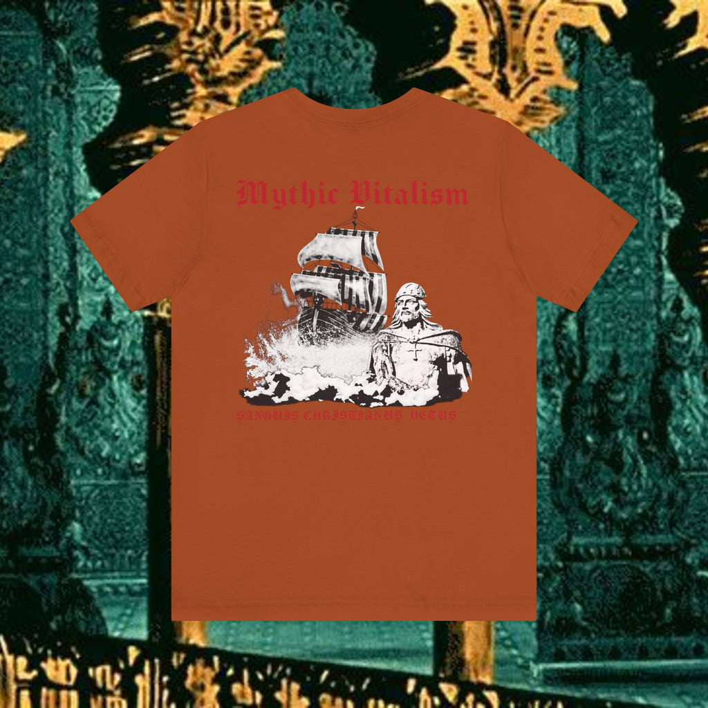 Mythic Vitalism, Sanguis Christianus Vetus Exploration and Adventure Inspired Graphic T Shirt Back Version