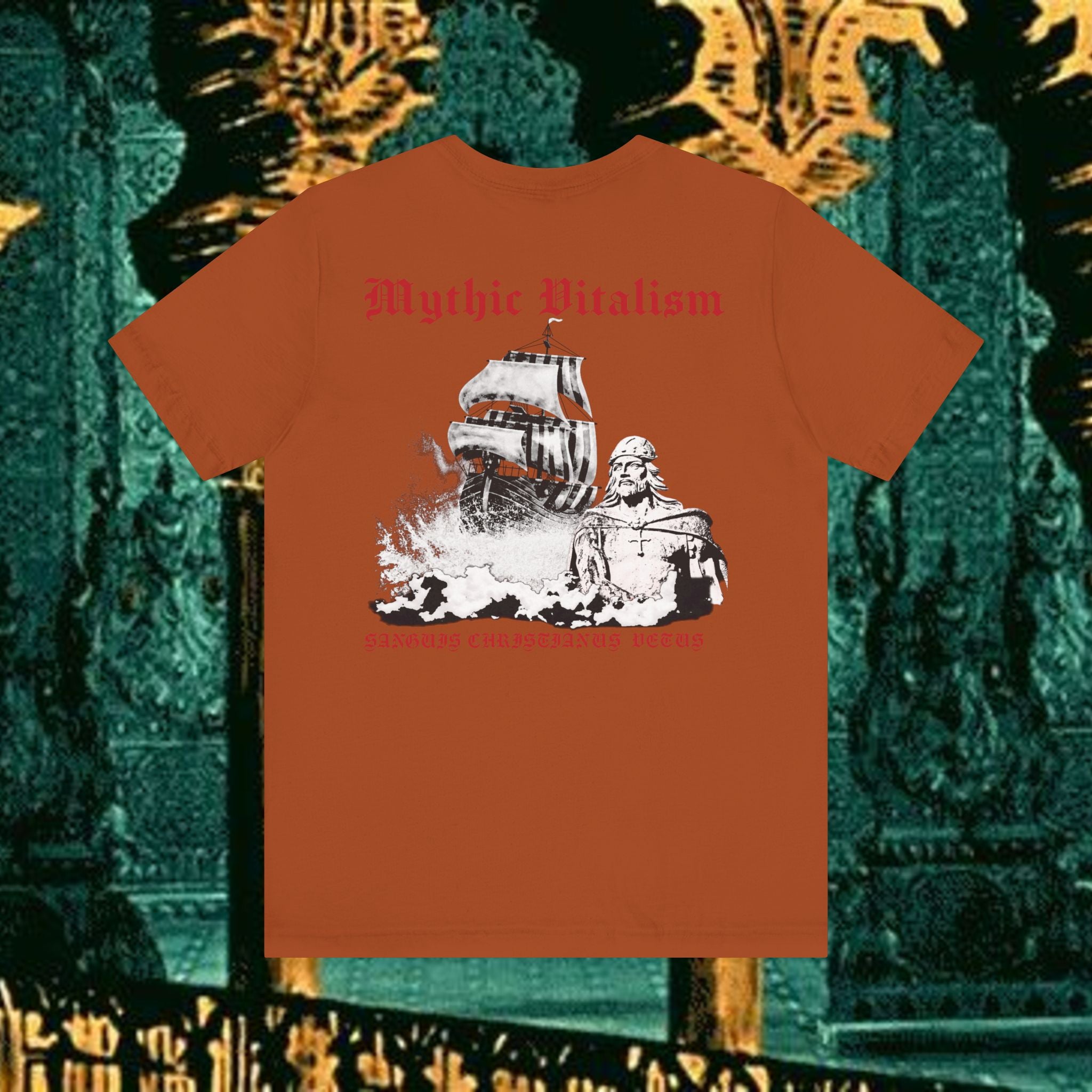 Mythic Vitalism, Sanguis Christianus Vetus Exploration and Adventure Inspired Graphic T Shirt Back Version