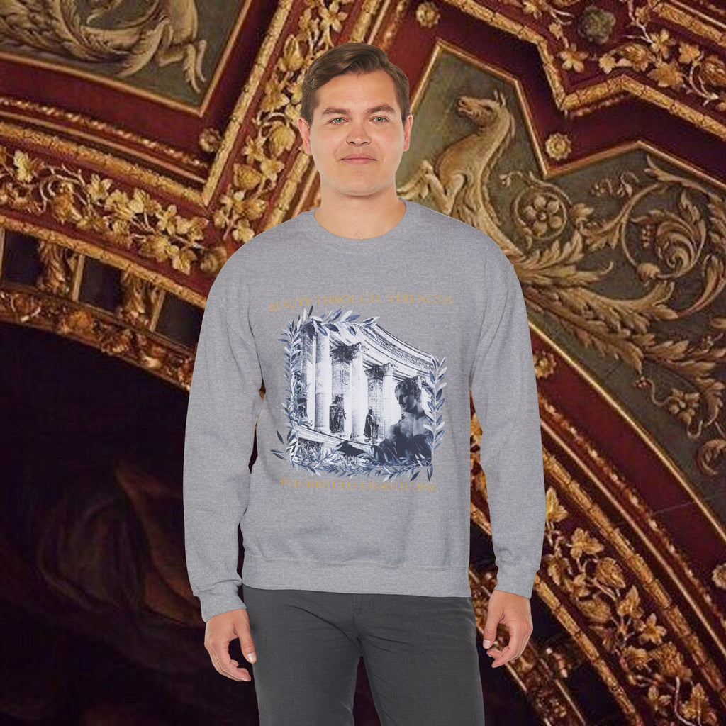 Beauty Through Strength Classically-Inspired Cotton Graphic Sweatshirt