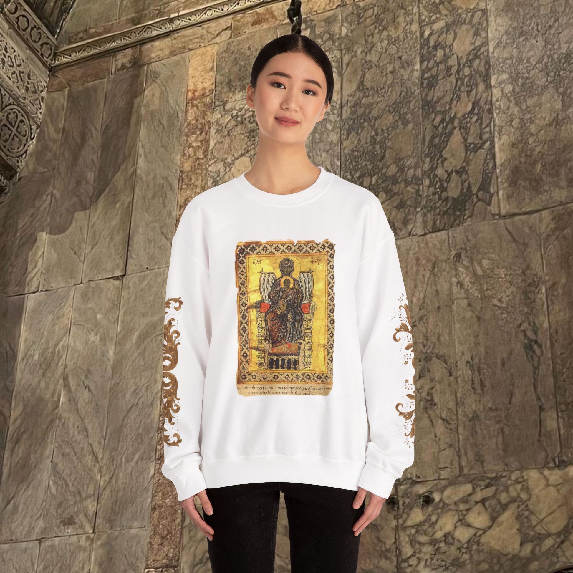 Byzantine Manuscript Art Sweatshirt Ancient design
