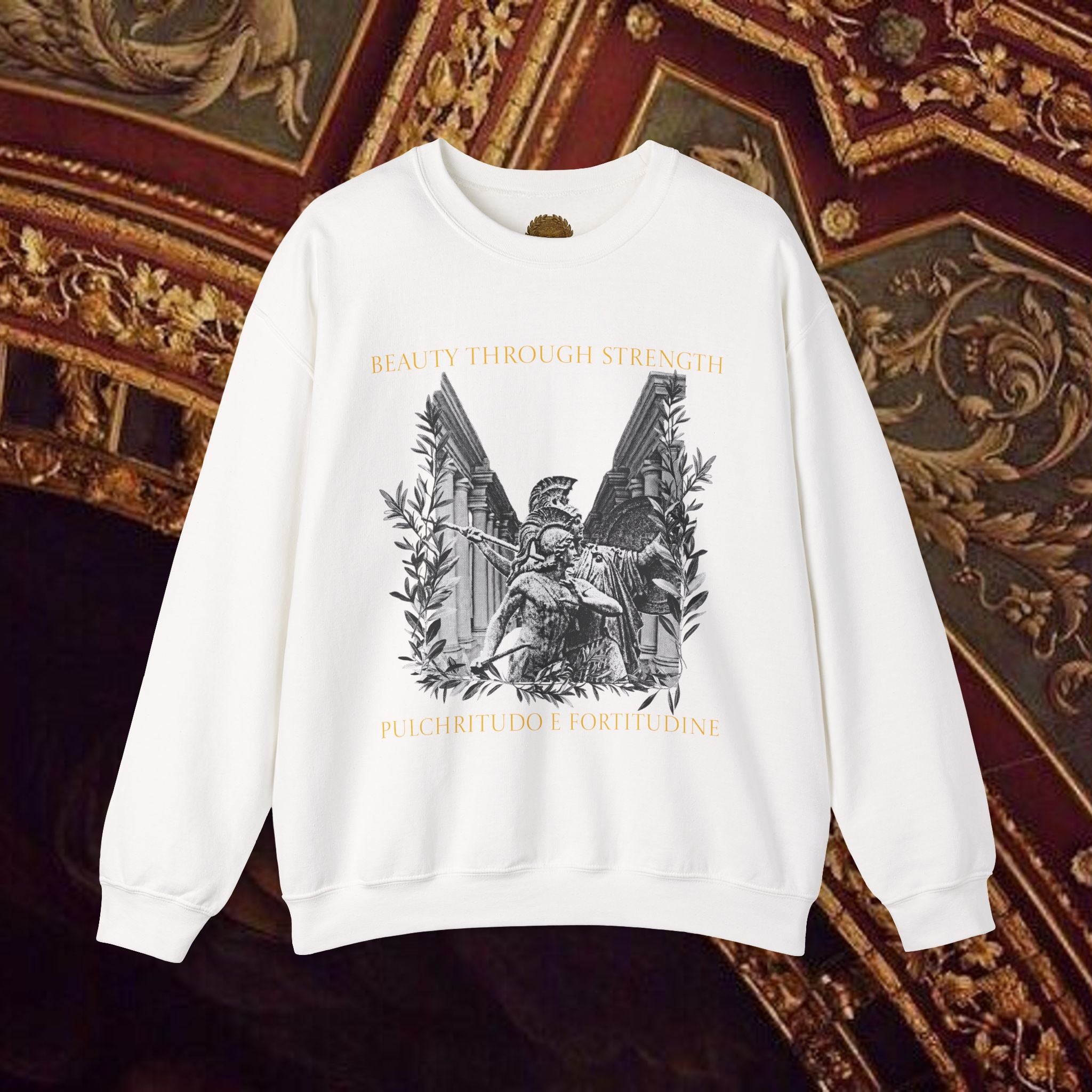 The Goddess's Protection Classically-Inspired Cotton Graphic Sweatshirt