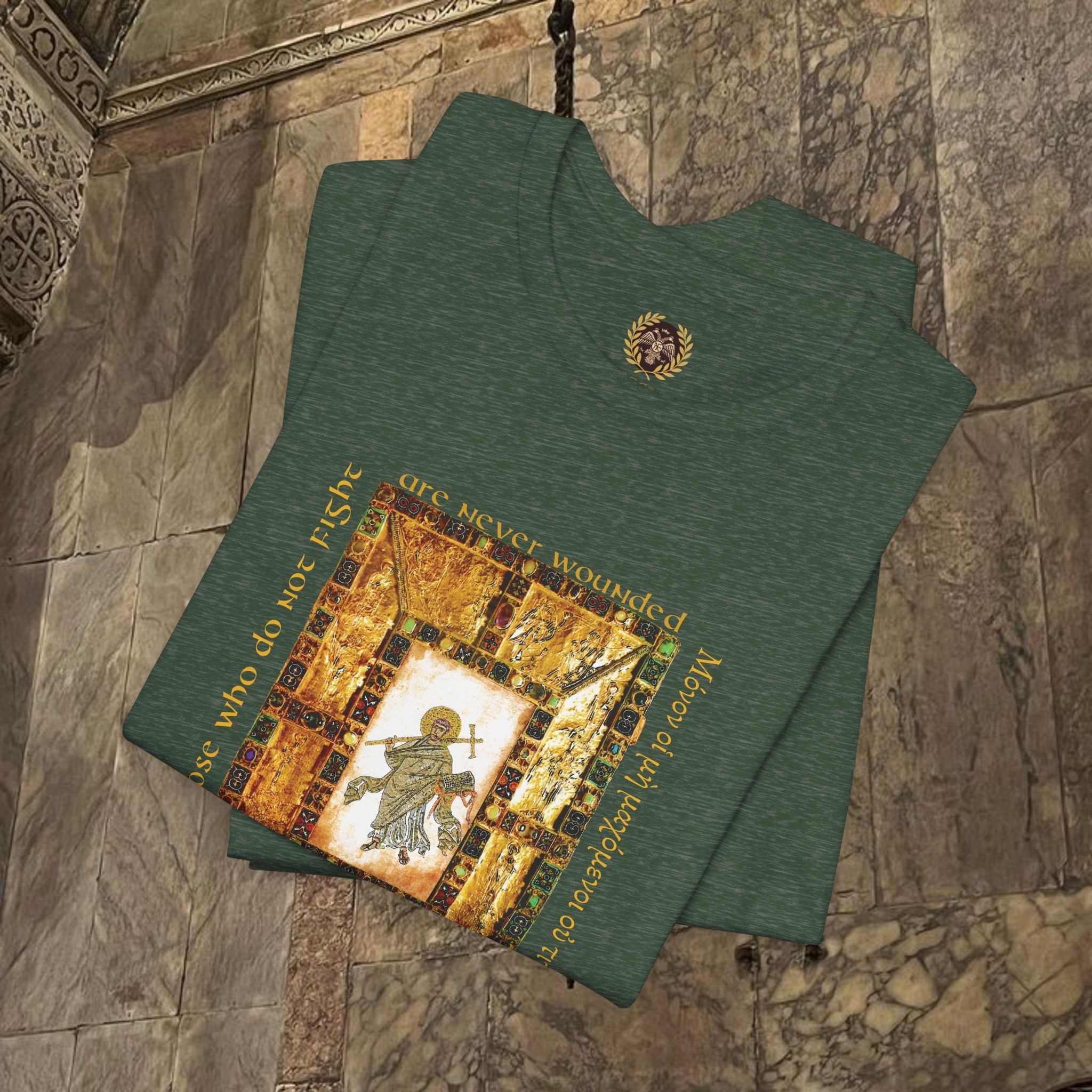 The Scholar's Manuscript Byzantine Inspired Medieval Cotton Graphic T-Shirt