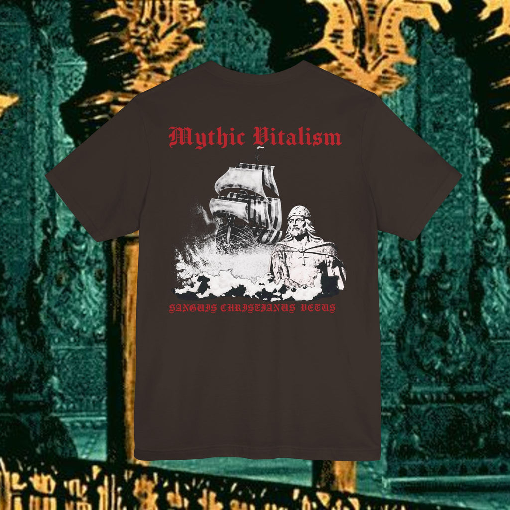 Mythic Vitalism, Sanguis Christianus Vetus Exploration and Adventure Inspired Graphic T Shirt Back Version