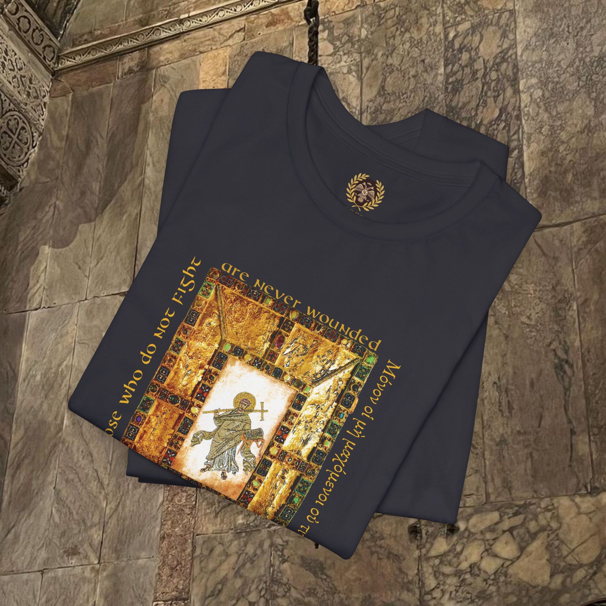 The Scholar's Manuscript Byzantine Inspired Medieval Cotton Graphic T-Shirt