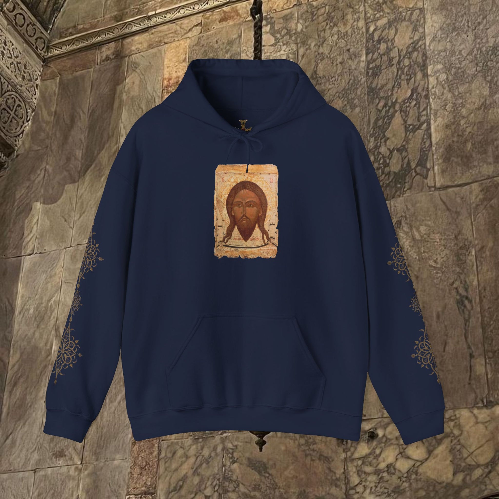 Byzantine Icon Art Hoodie - Divine Sacred Figure