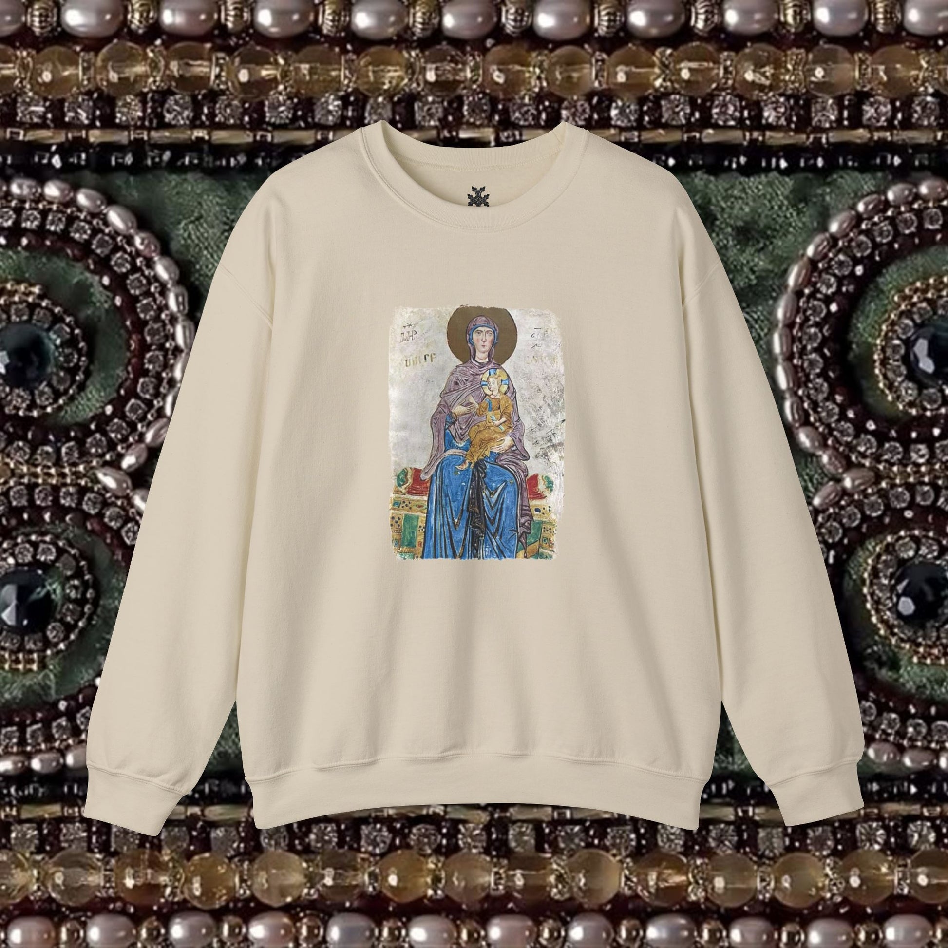 Virgin and Christ Armenian Manuscript Unisex Crewneck Sweatshirt