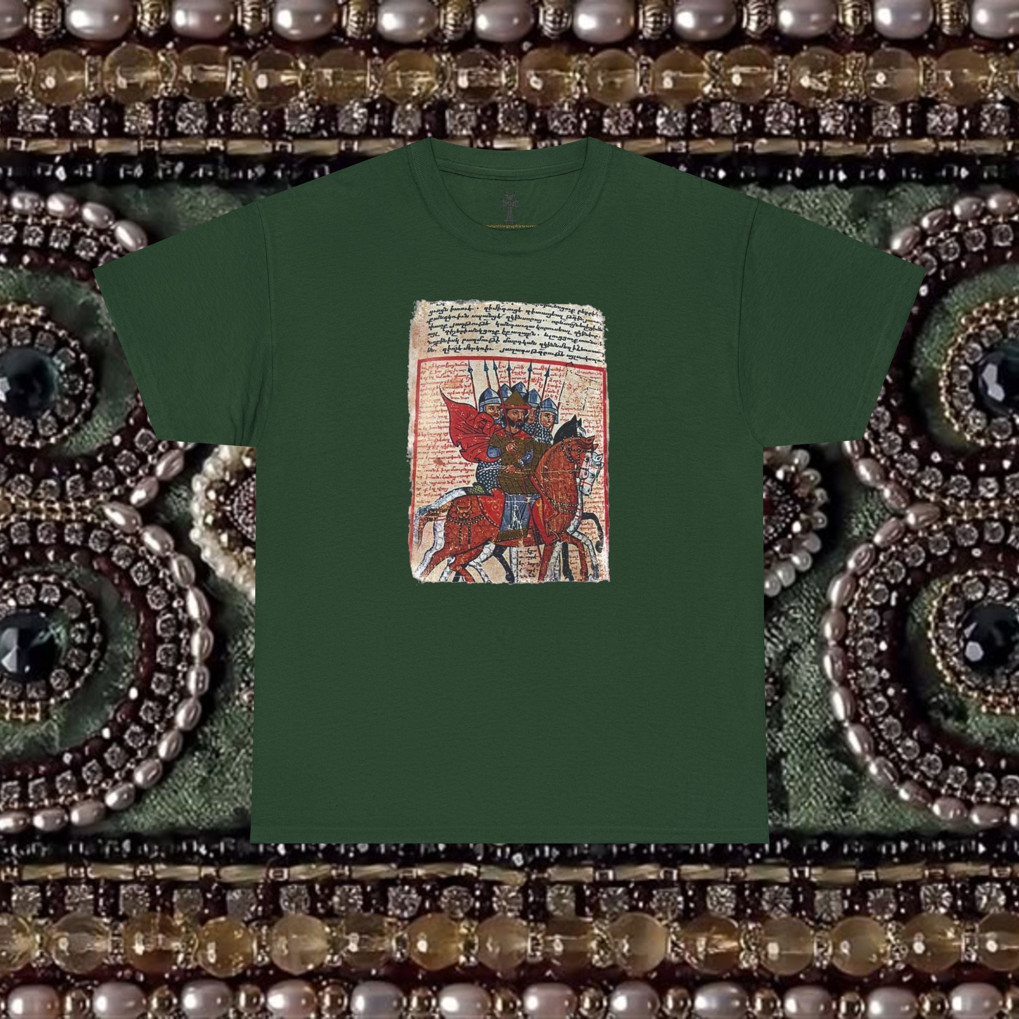 Armenian Warriors Art T-Shirt - Ancient Manuscript Design
