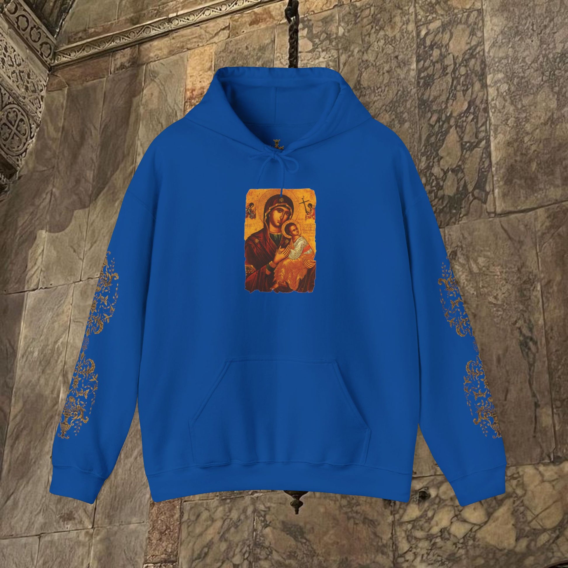 Byzantine Art Hoodie - Mother and Child Design