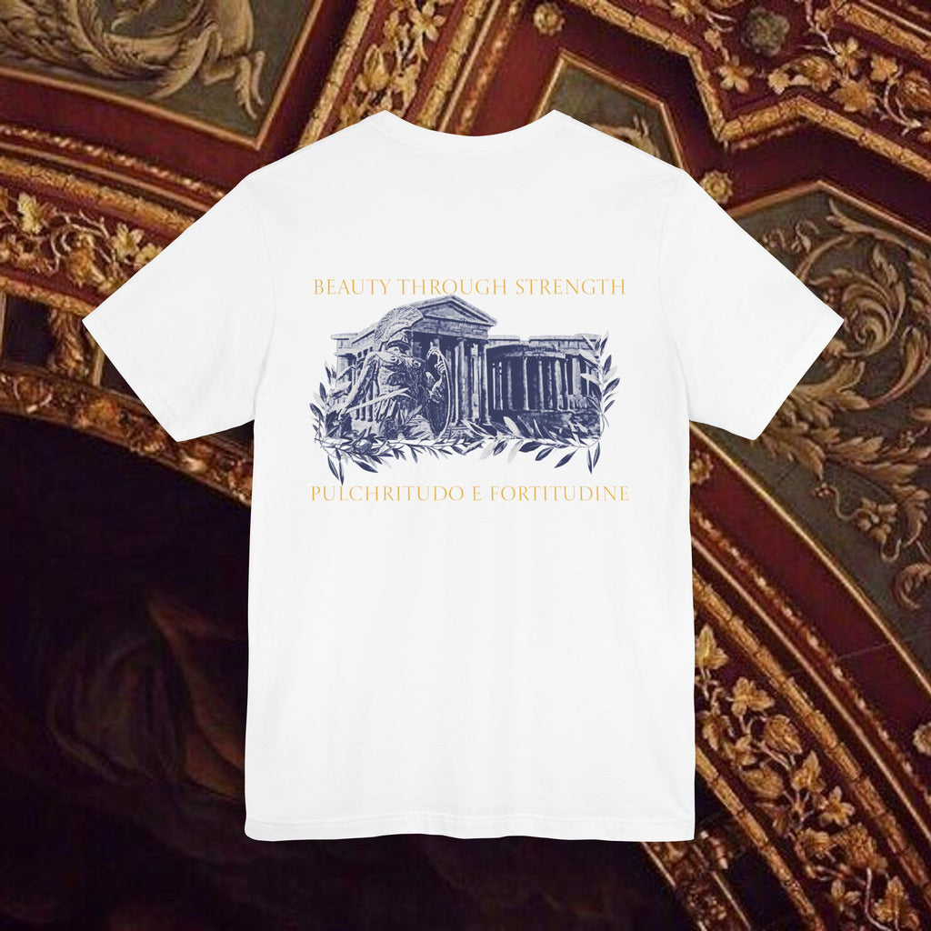 Guardian of the Temple Classically- Inspired Cotton Graphic T Shirt Back Version